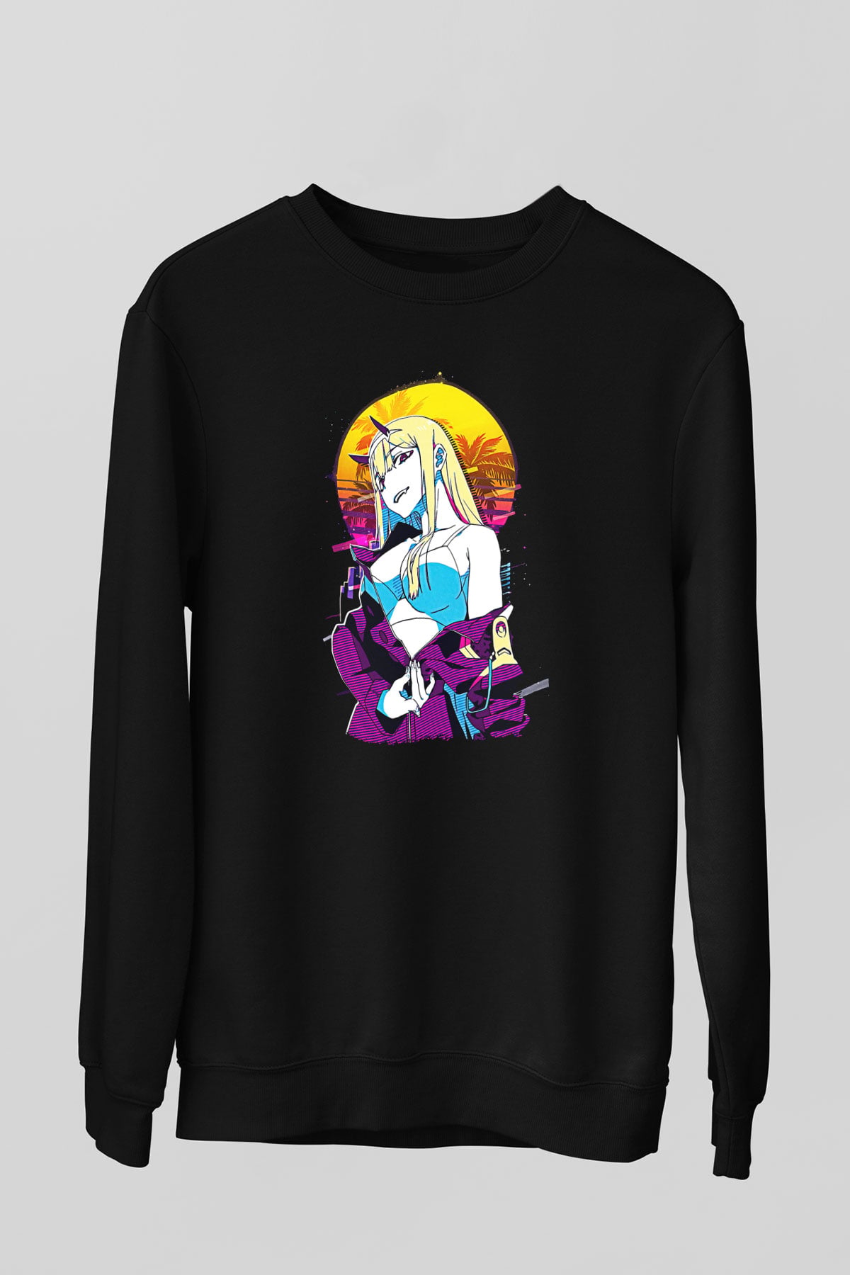 Darling İn The Franxx Baskılı Unisex Siyah Sweatshirt