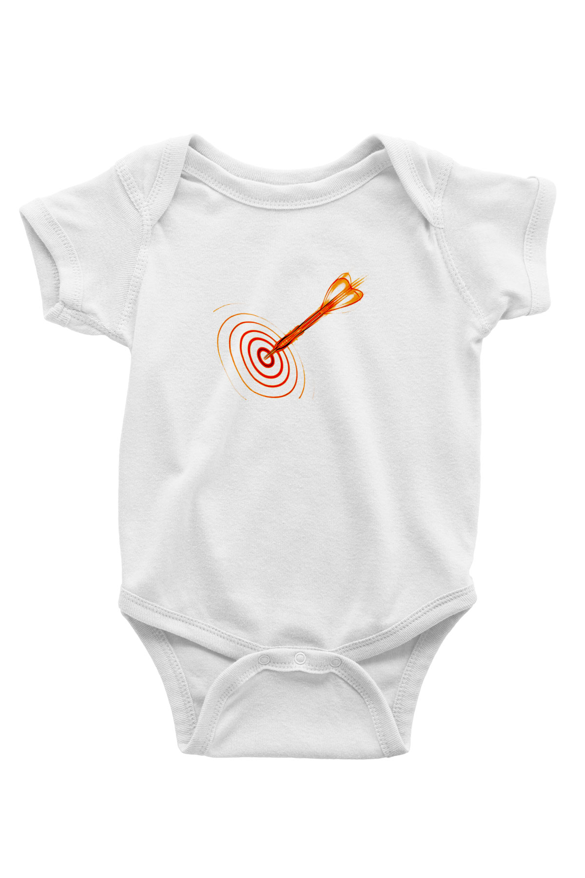 Dart Baskılı Beyaz Bebek Body - Zıbın