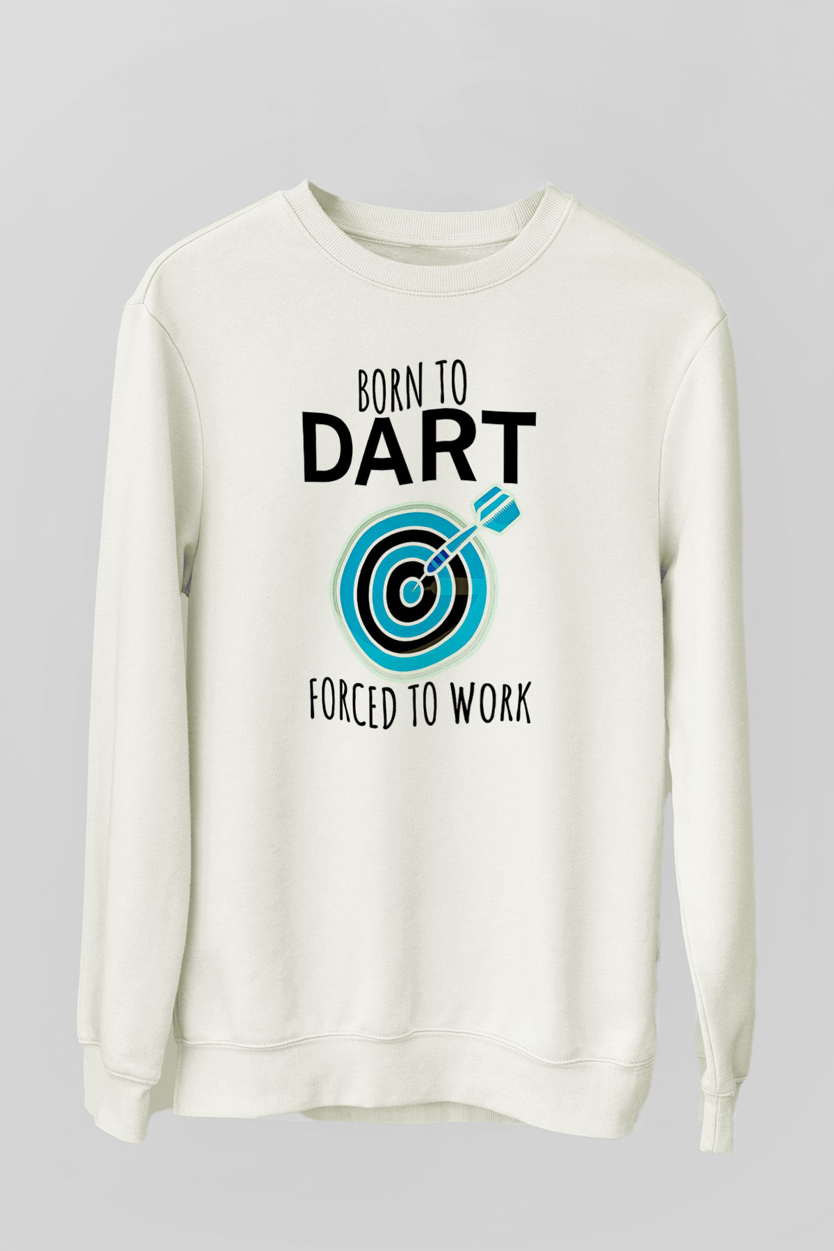 Dart Baskılı Unisex Ekru Sweatshirt