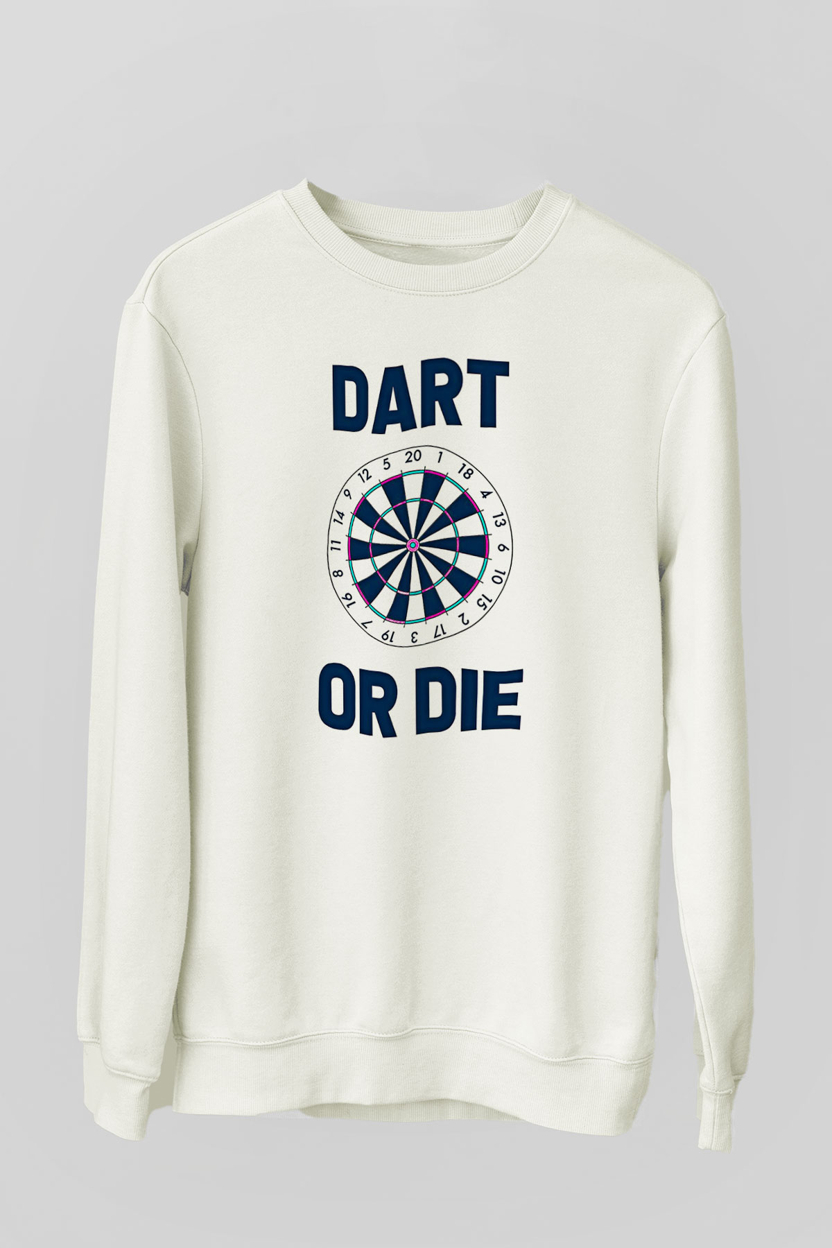 Dart Baskılı Unisex Ekru Sweatshirt