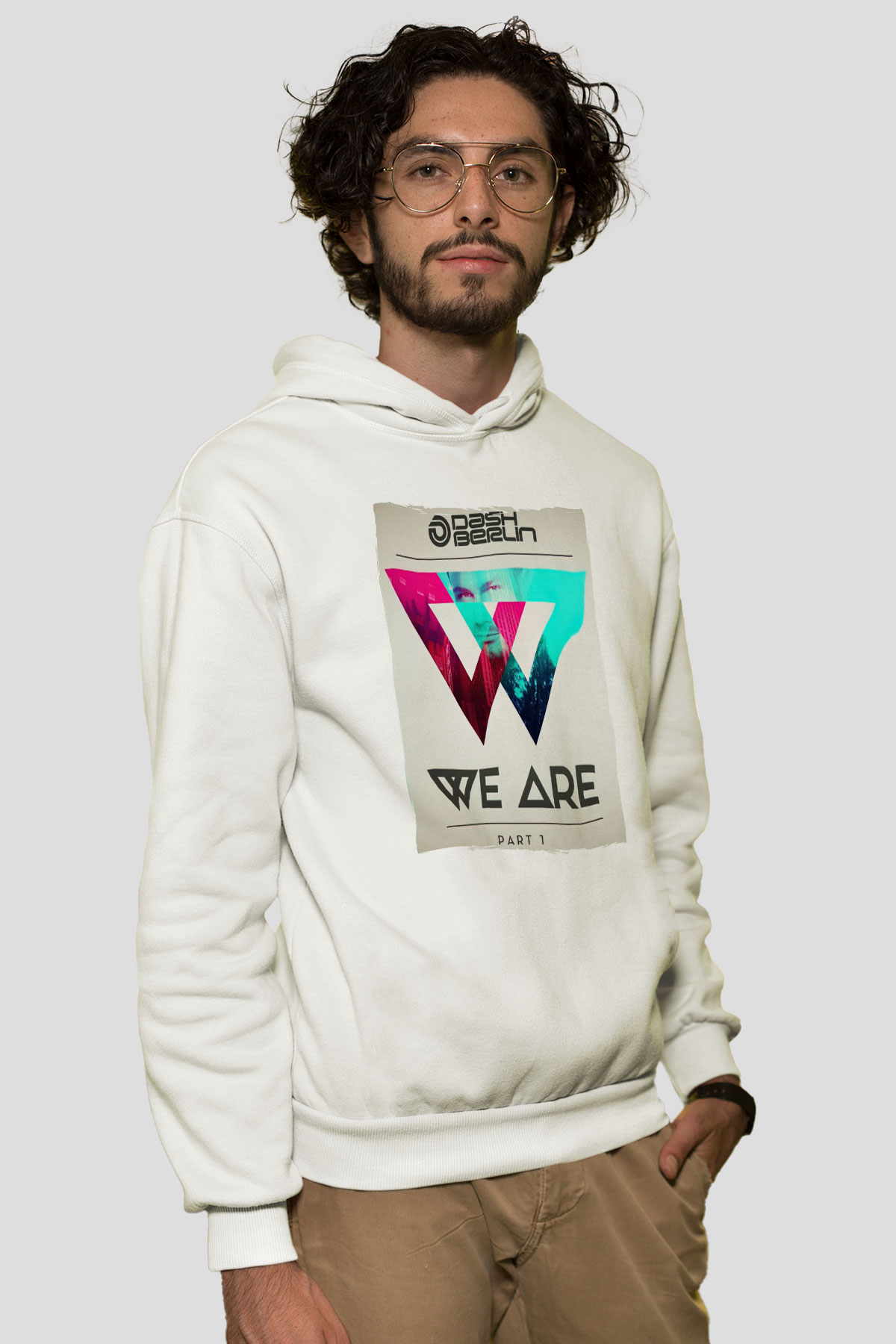 Dash Berlin Beyaz Unisex Kapüşonlu Sweatshirt