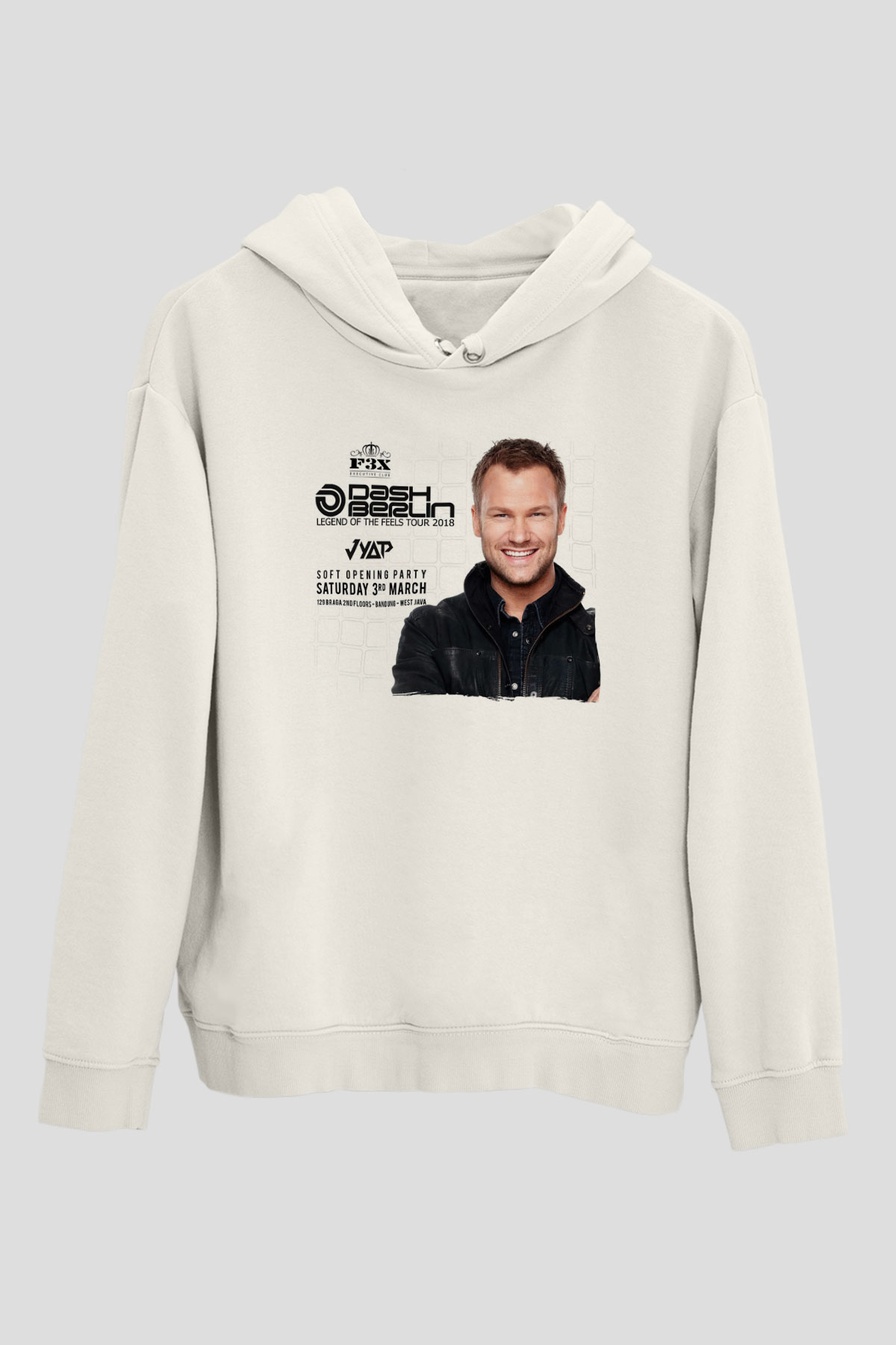 Dash Berlin Beyaz Unisex Kapüşonlu Sweatshirt