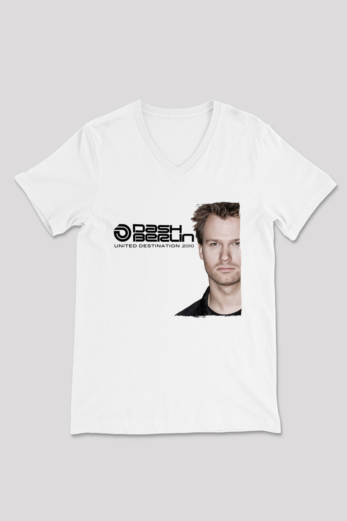 Dash Berlin Beyaz Unisex V Yaka Tişört