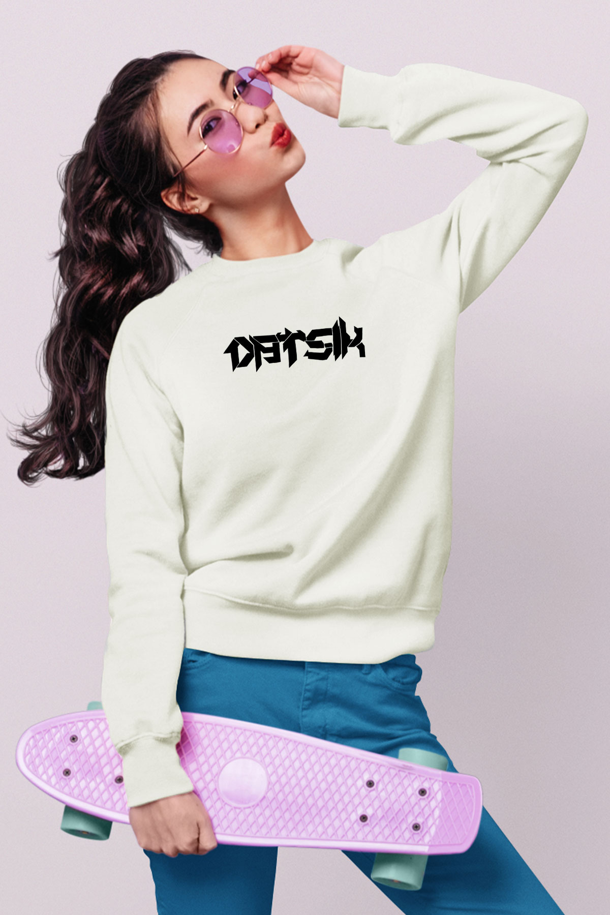 Datsik Beyaz Unisex Sweatshirt