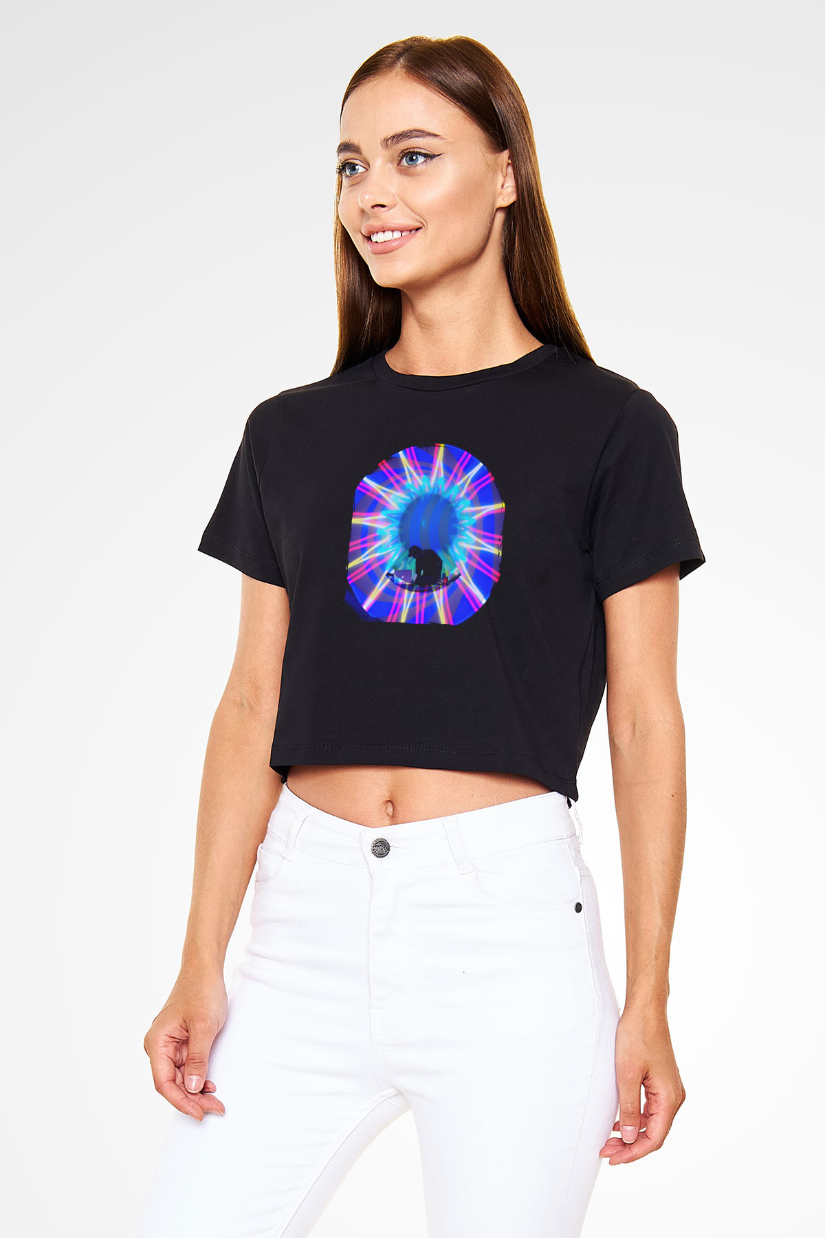 Datsik Siyah  Crop Top Tişört