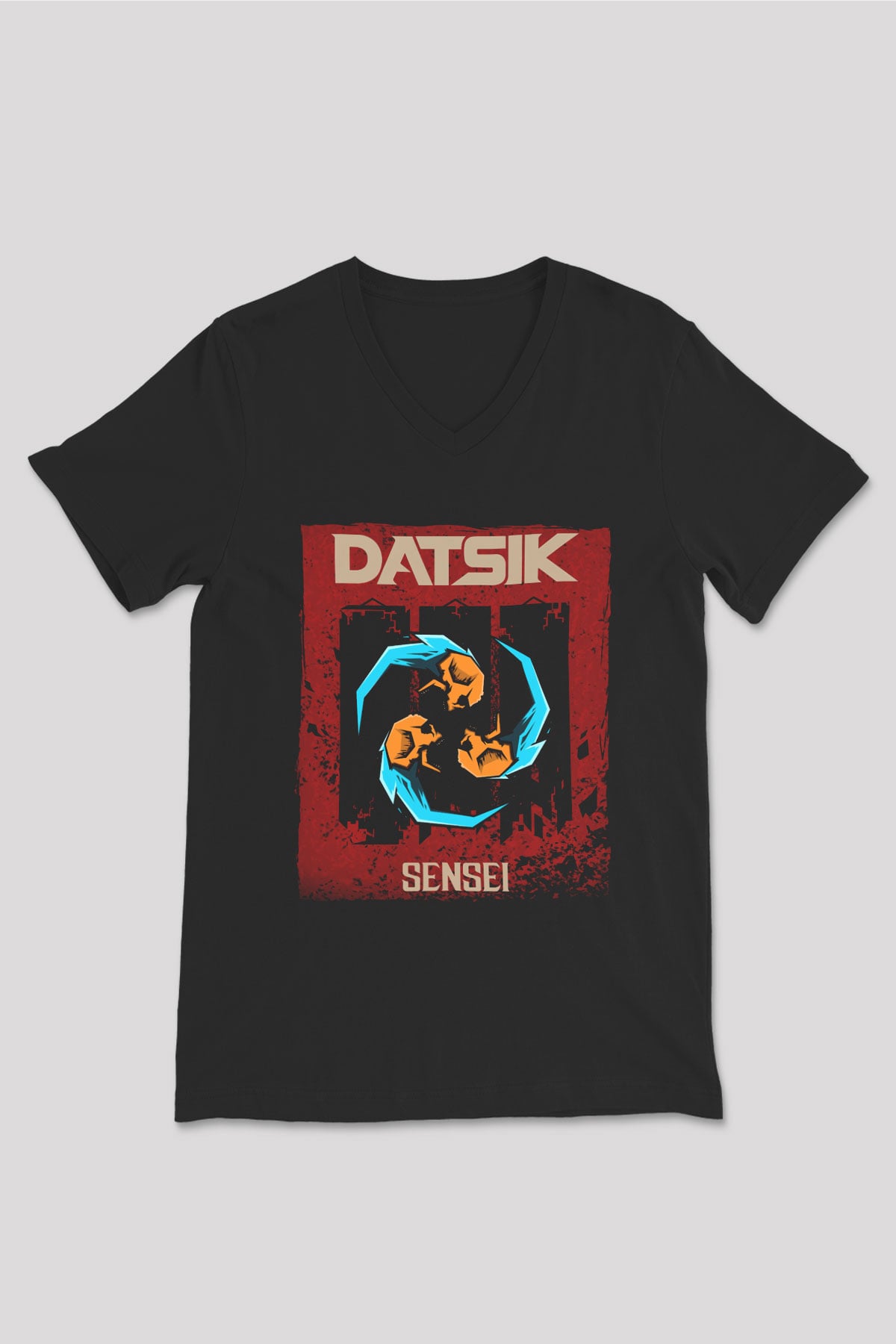 Datsik Siyah Unisex V Yaka Tişört