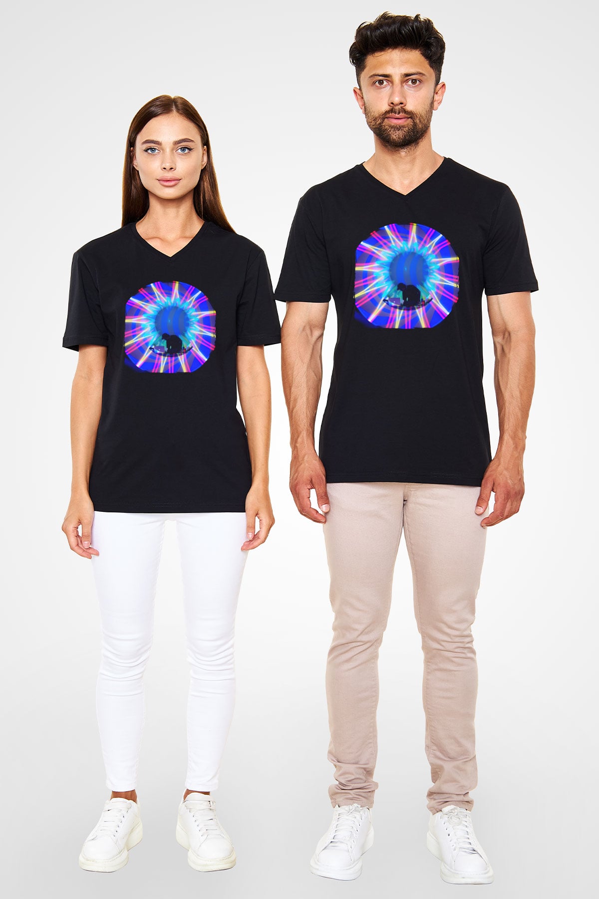 Datsik Siyah Unisex V Yaka Tişört