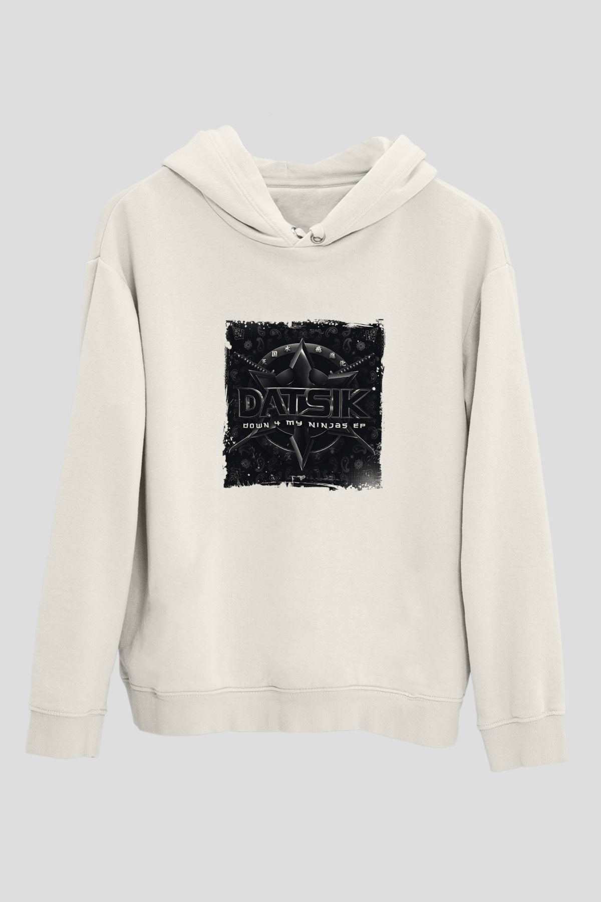 DatsikBaskılı Beyaz Hoodie