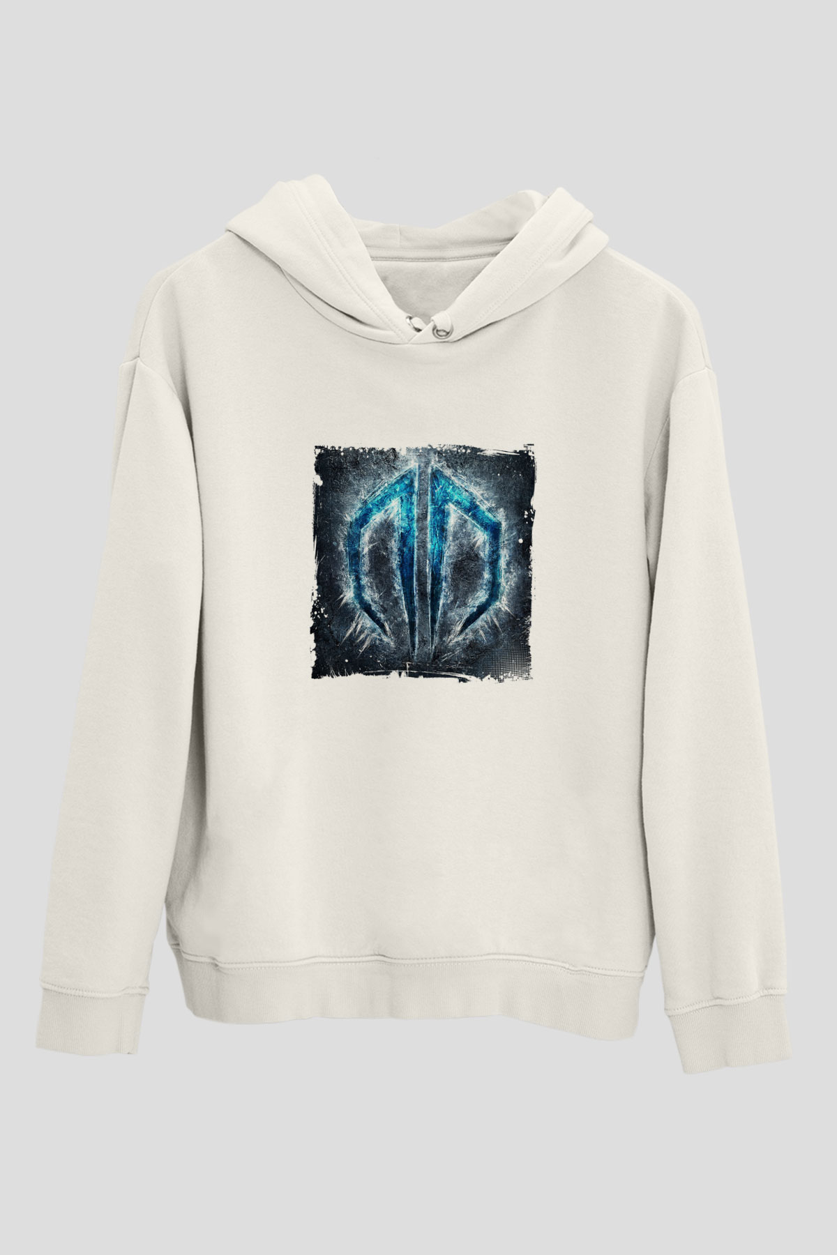 DatsikBaskılı Beyaz Hoodie