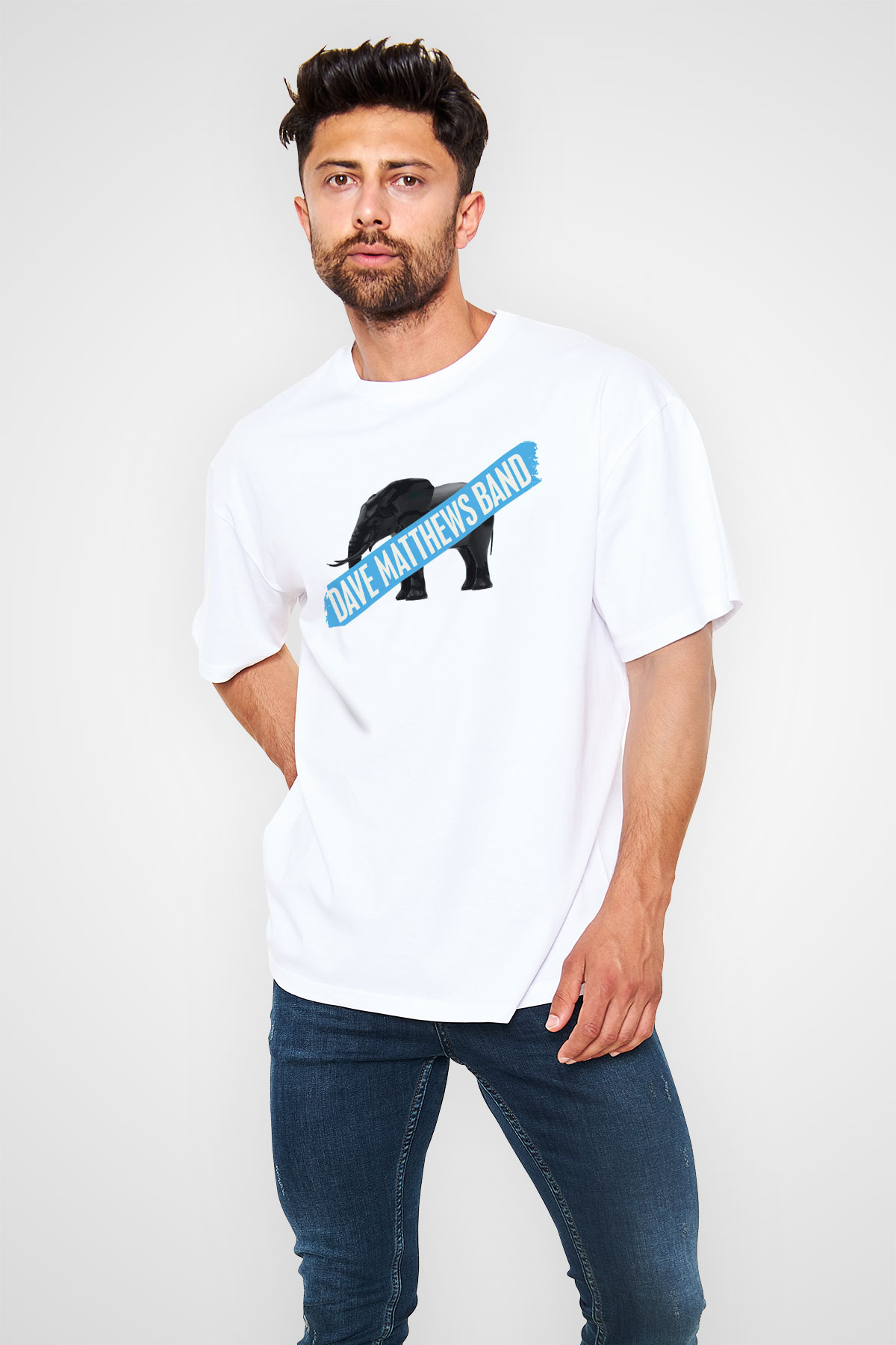 Dave Matthews Band Beyaz Oversize Tişört Oversize T-shirt - TişörtFabrikası