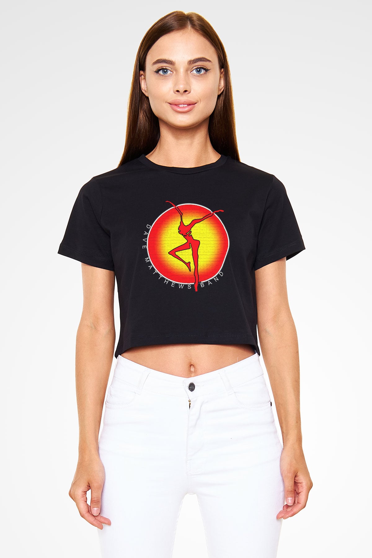 Dave Matthews Band Siyah Crop Top Tişört