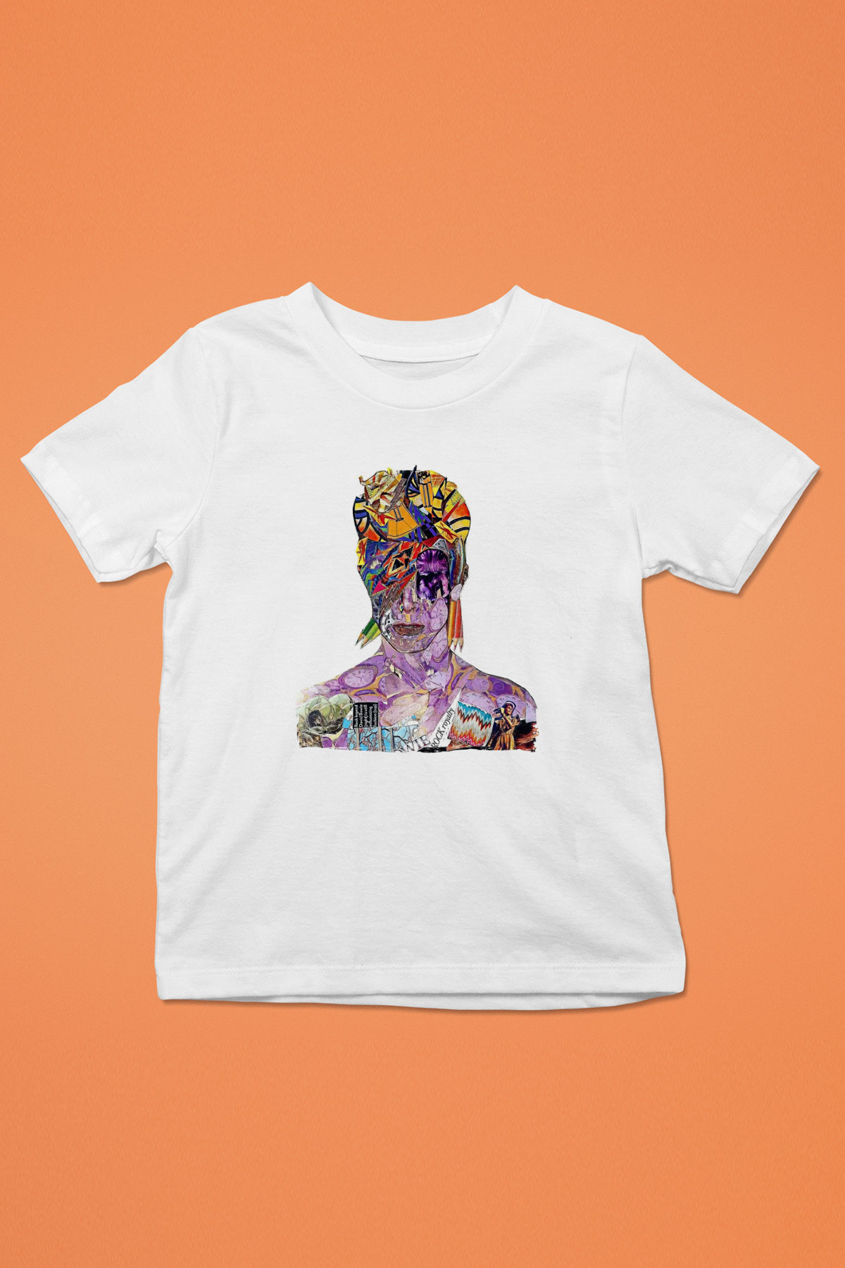 David Bowie Baskılı Beyaz Unisex Beyaz Çocuk Tişört - Tshirt