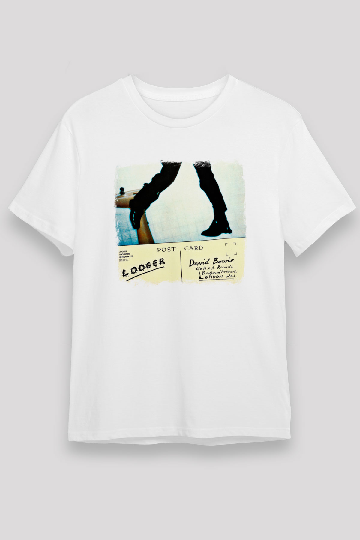 David Bowie Baskılı Unisex Beyaz Tişört