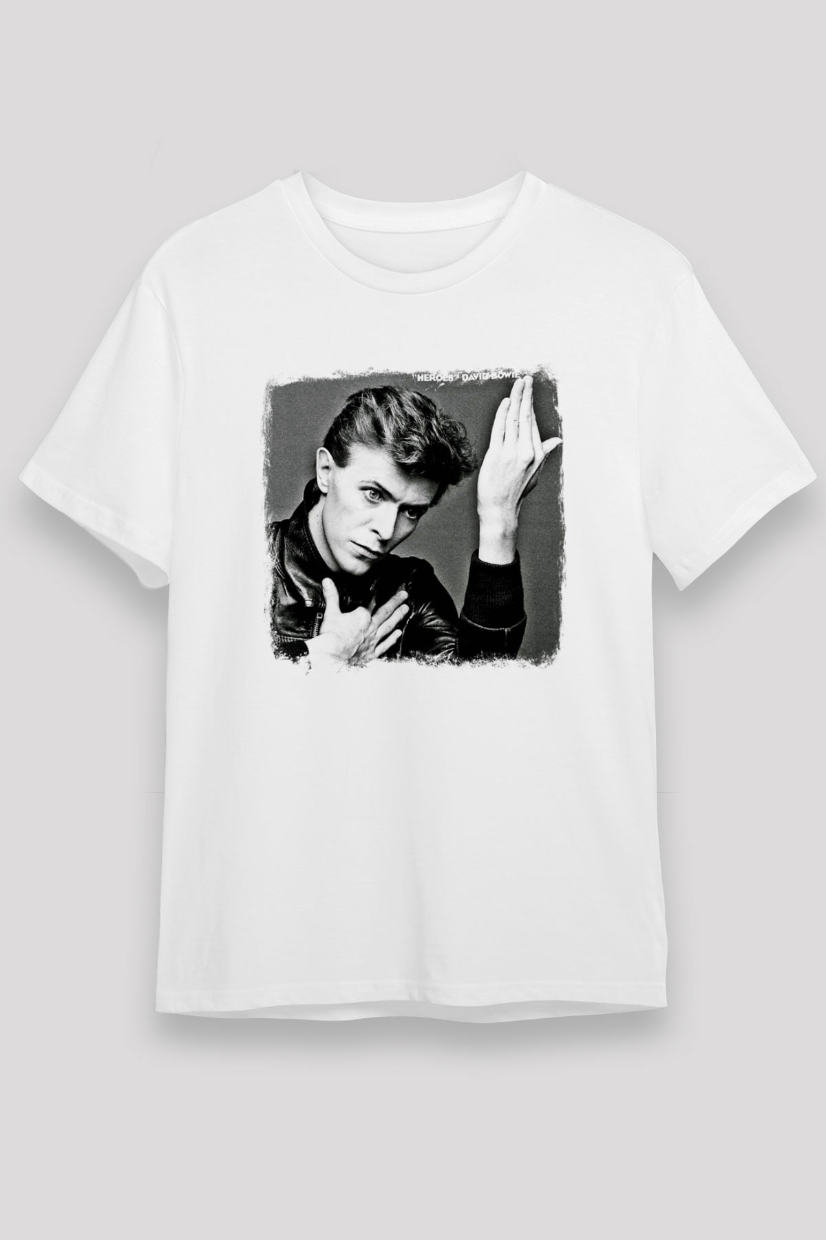 David Bowie Baskılı Unisex Beyaz Tişört