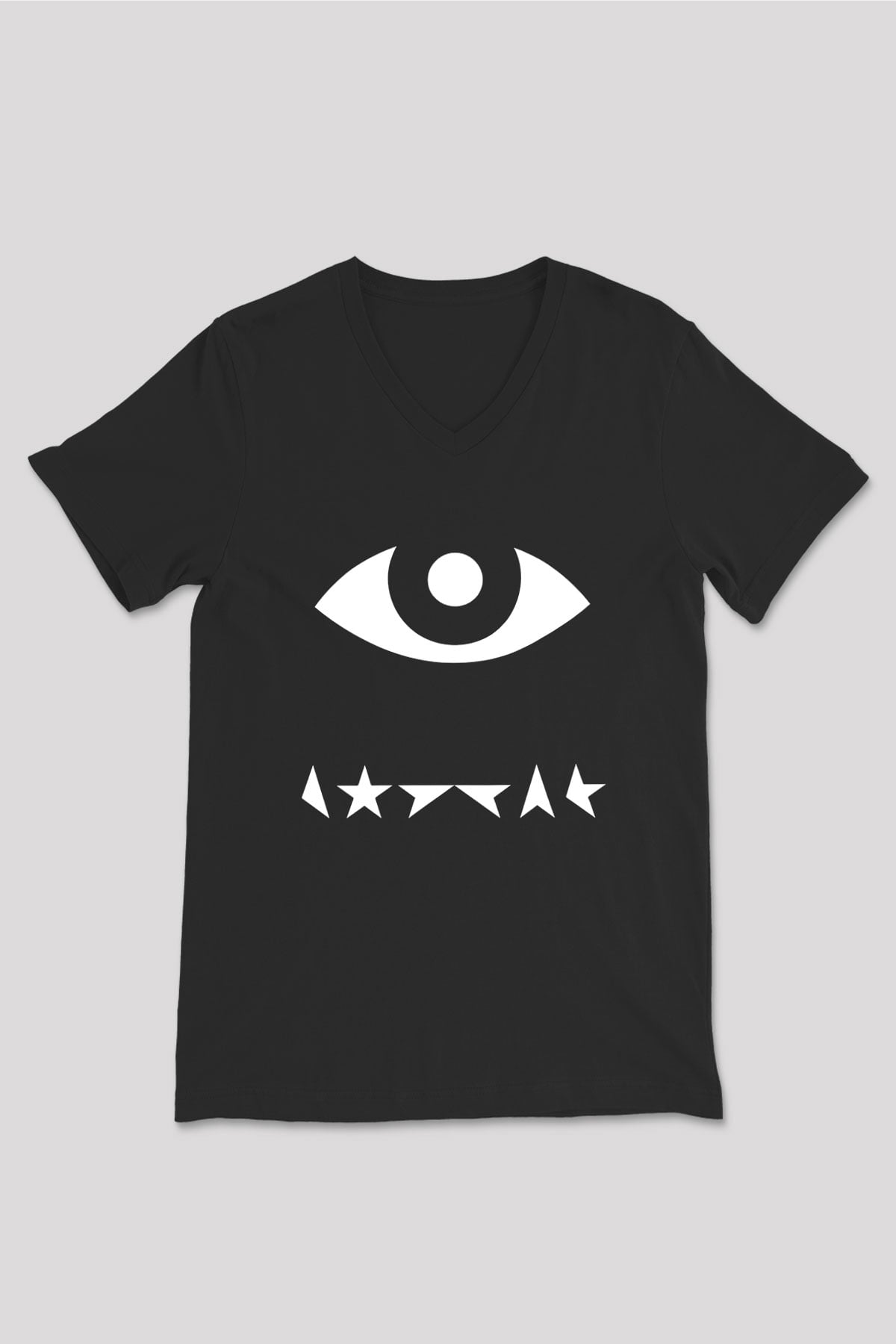 David Bowie Baskılı Unisex Siyah V Yaka Tişört