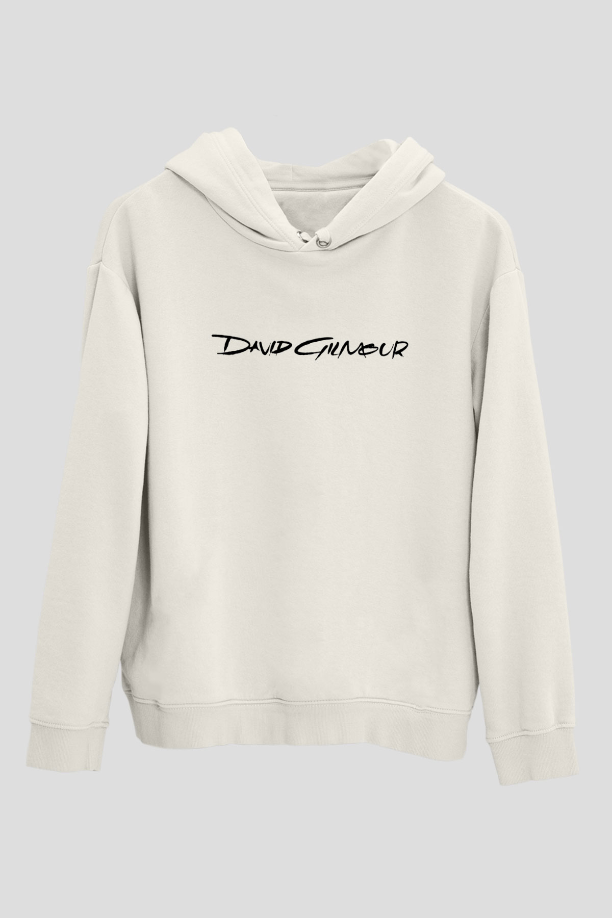 David Gilmour Baskılı Beyaz Unisex Kapüşonlu Sweatshirt