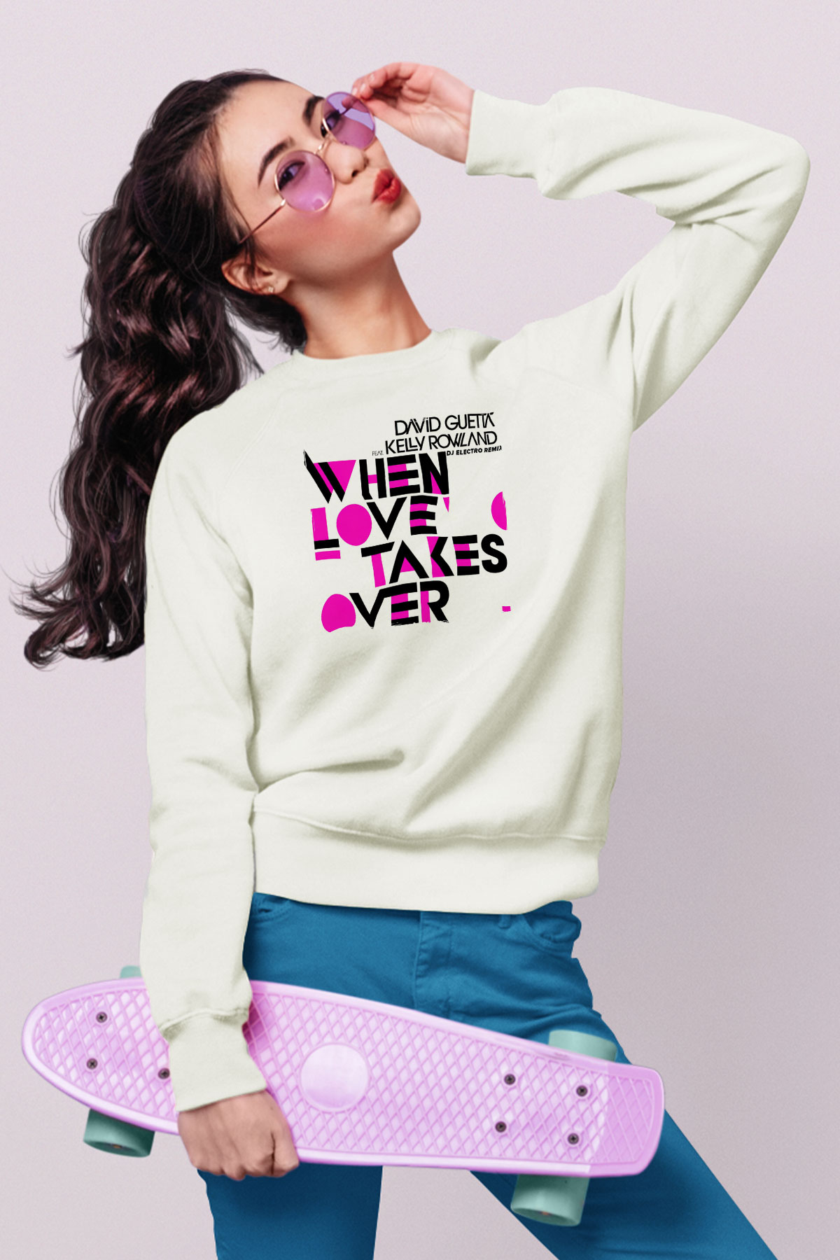 David Guetta Beyaz Unisex Sweatshirt