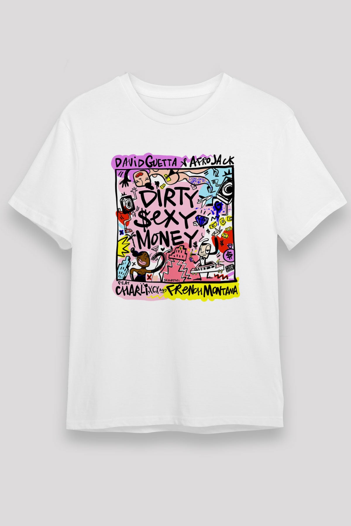 David Guetta Beyaz Unisex Tişört T-Shirt - TişörtFabrikası