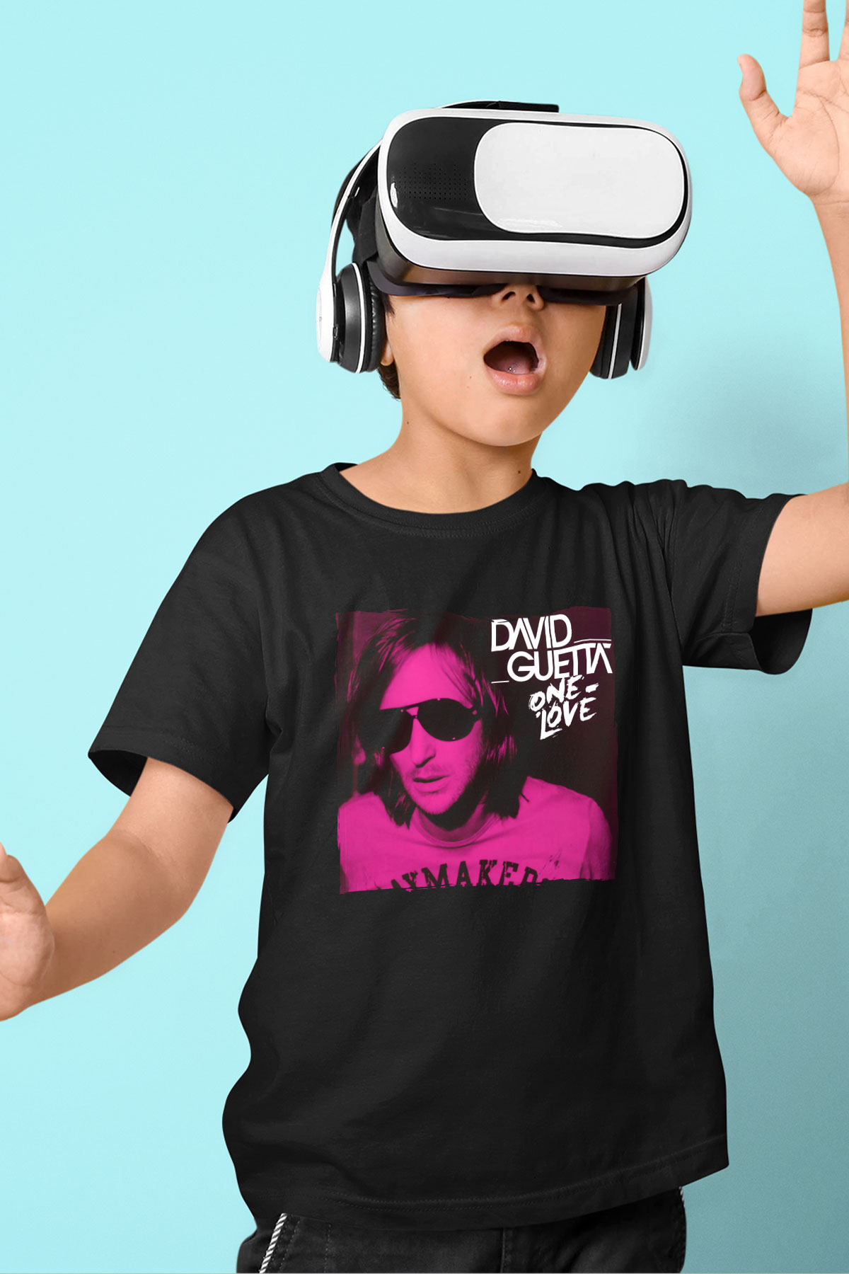 David Guetta Siyah Unisex Çocuk Tişört