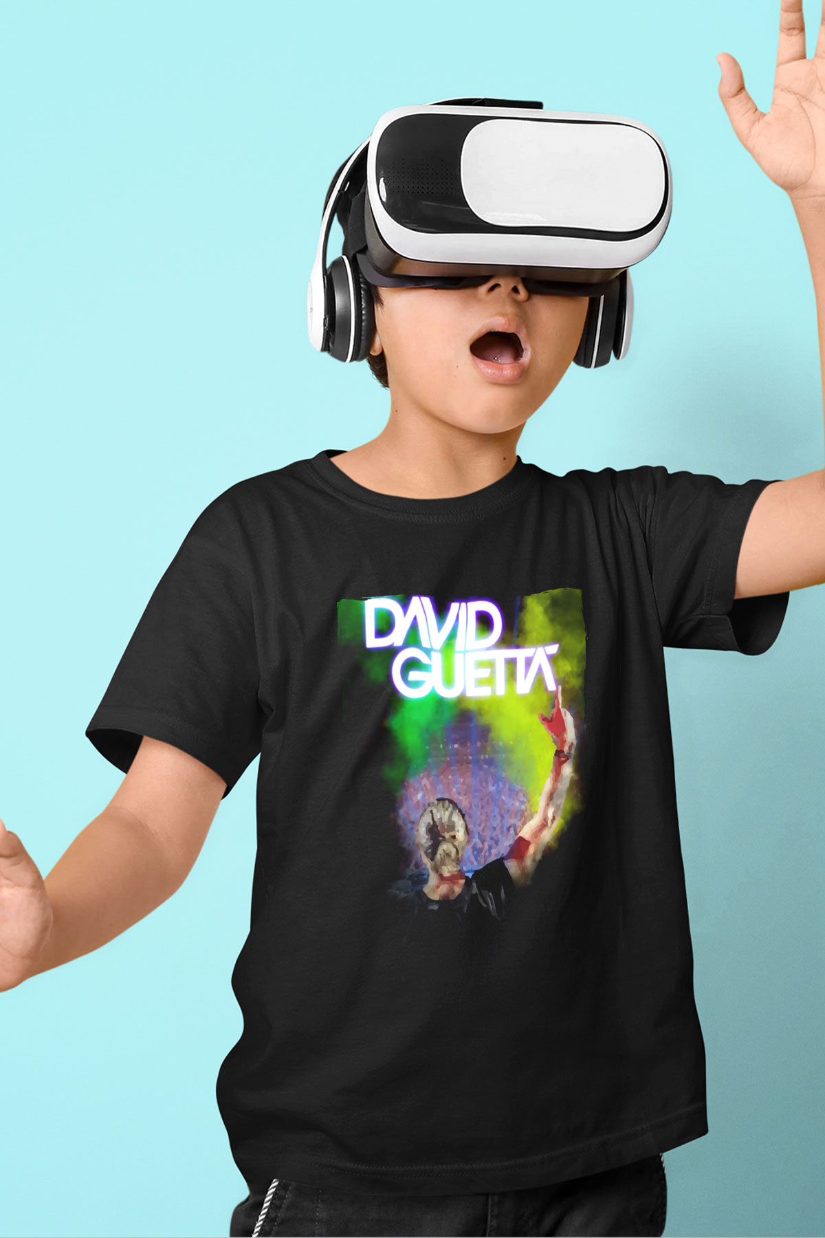 David Guetta Siyah Unisex Çocuk Tişört