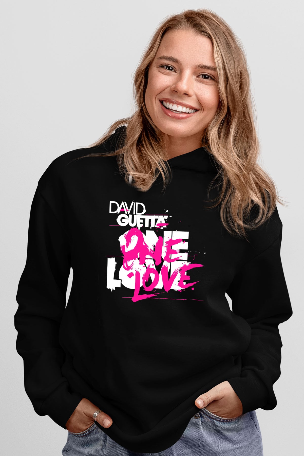 David Guetta Siyah Unisex Hoodie