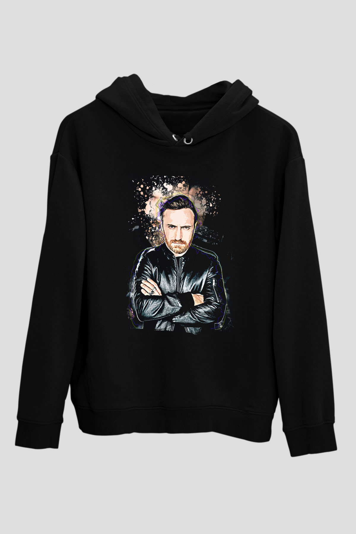 David Guetta Siyah Unisex Kapüşonlu Sweatshirt