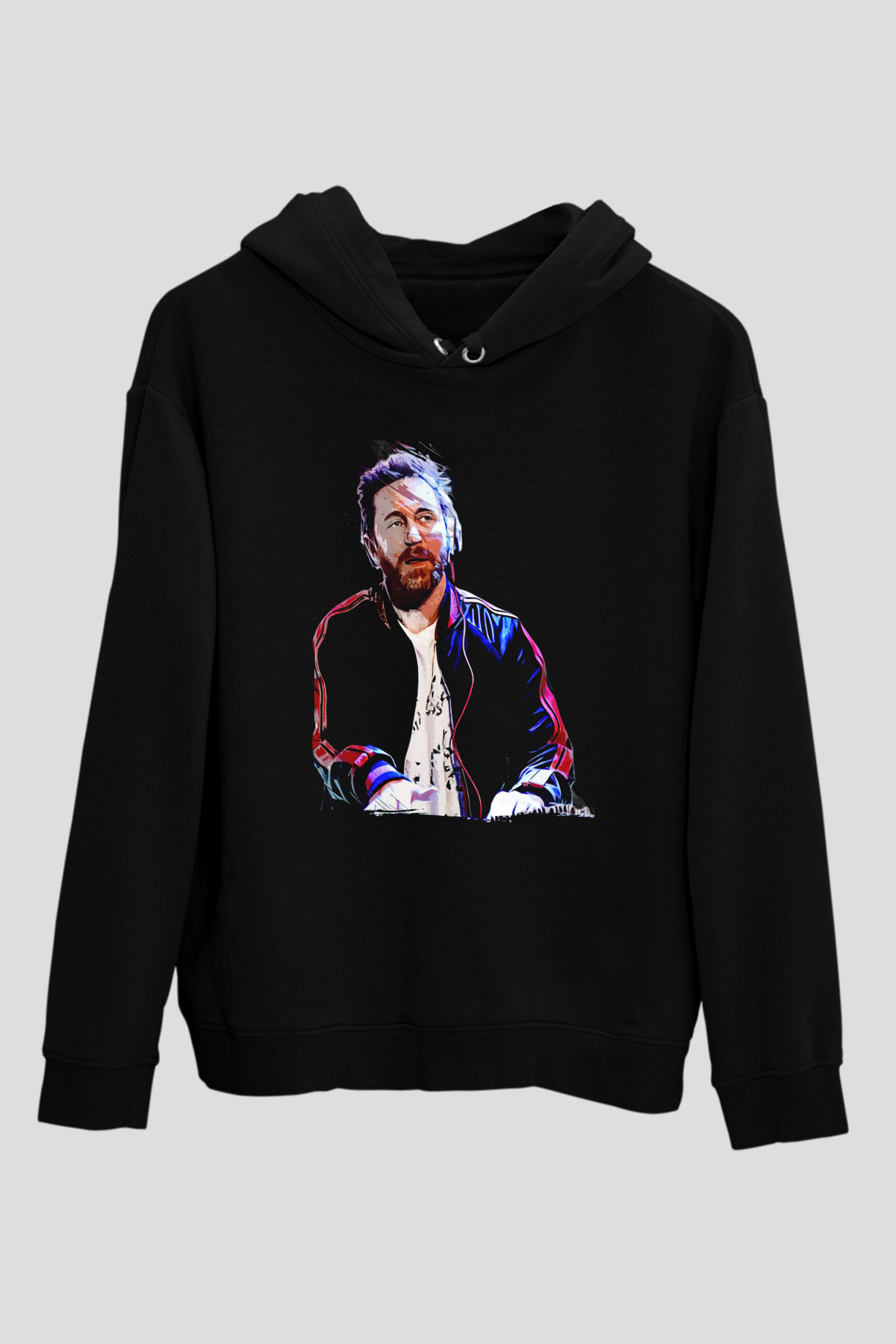 David Guetta Siyah Unisex Kapüşonlu Sweatshirt