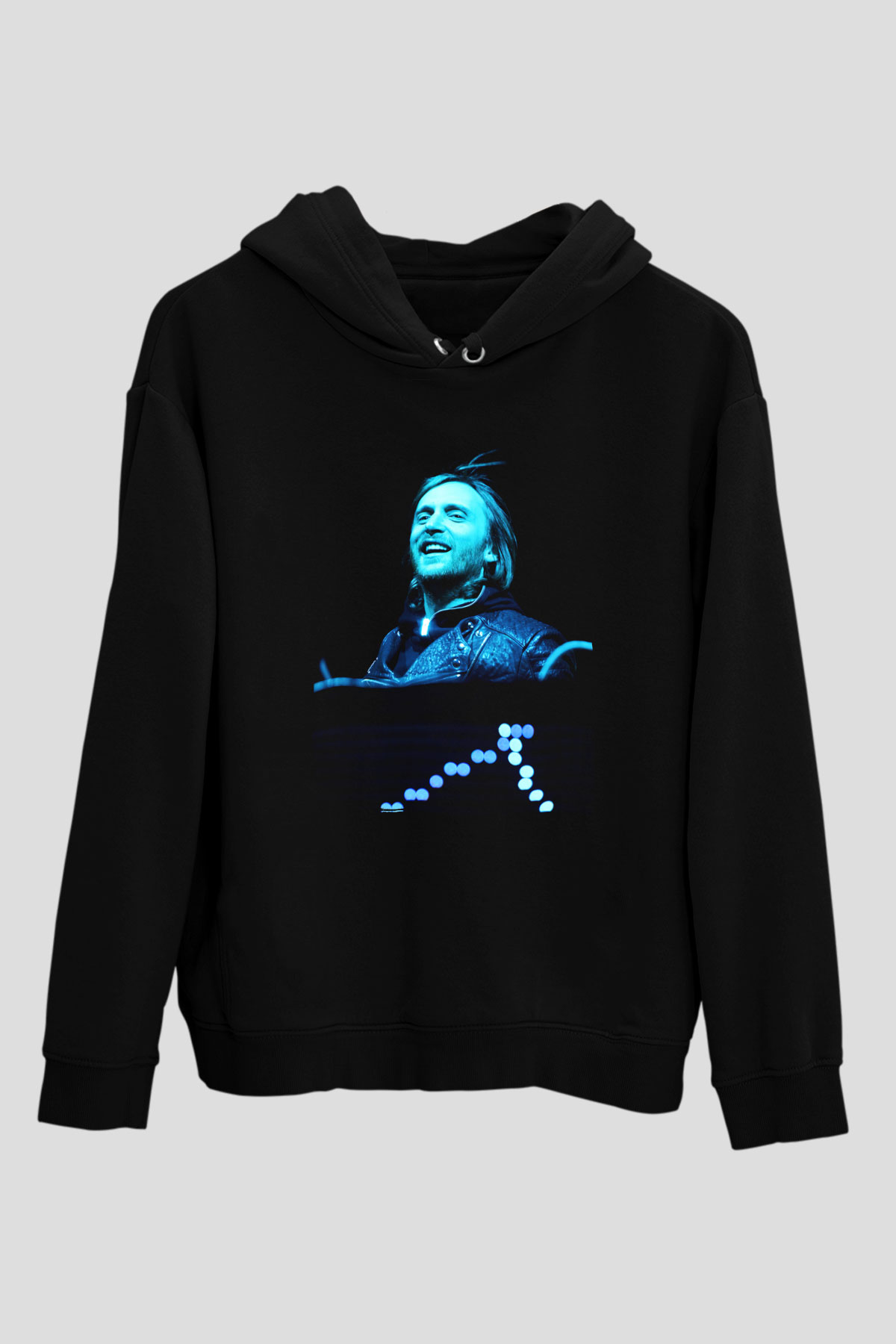 David Guetta Siyah Unisex Kapüşonlu Sweatshirt