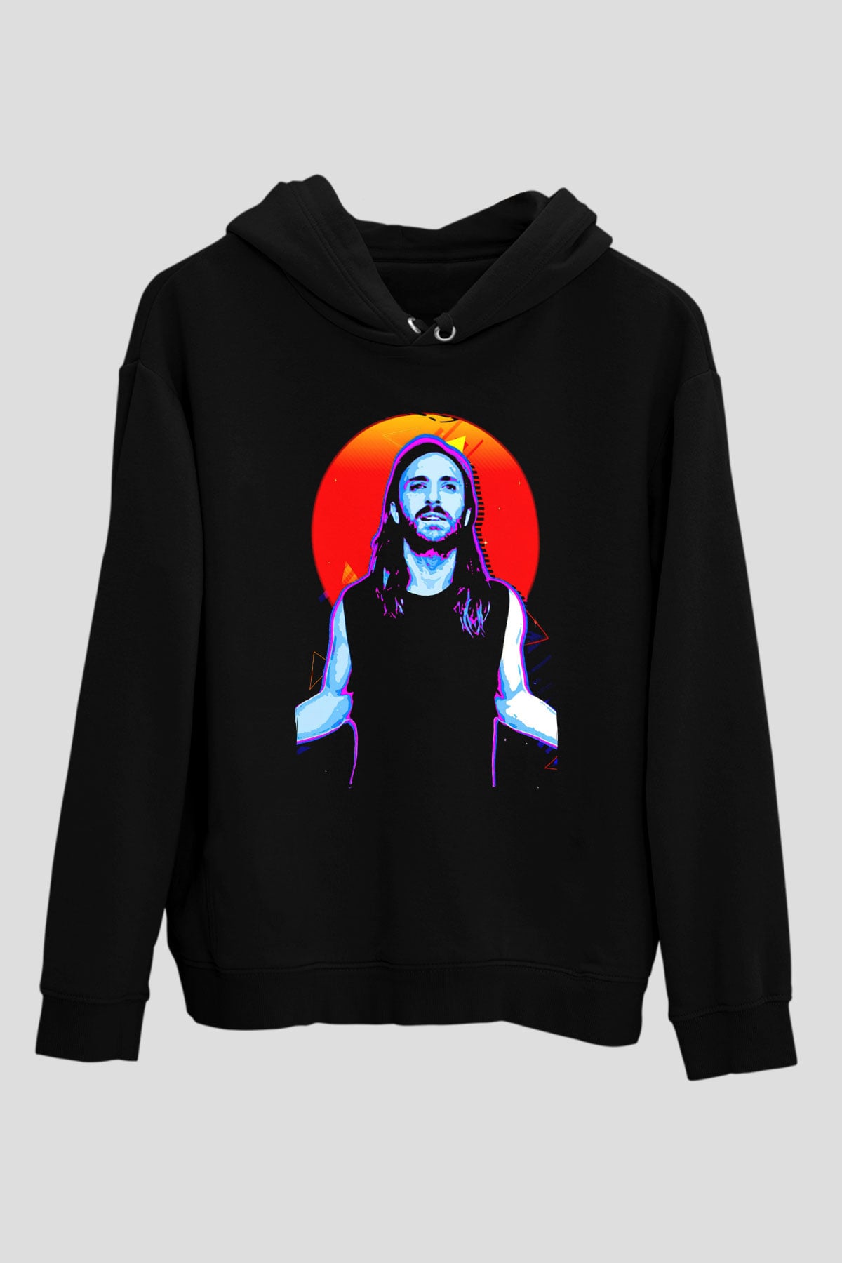 David Guetta Siyah Unisex Kapüşonlu Sweatshirt