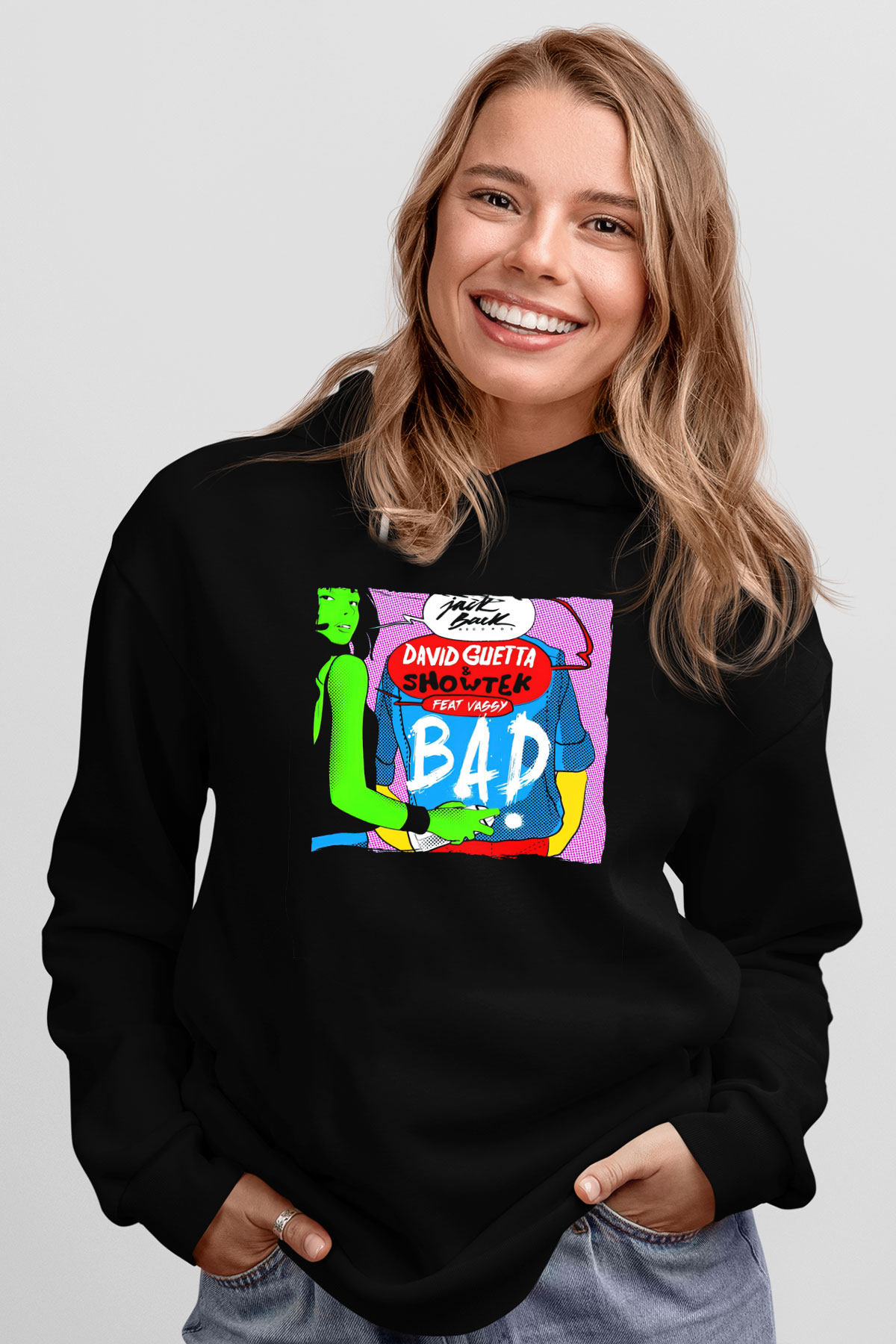 David Guetta Siyah Unisex Kapüşonlu Sweatshirt