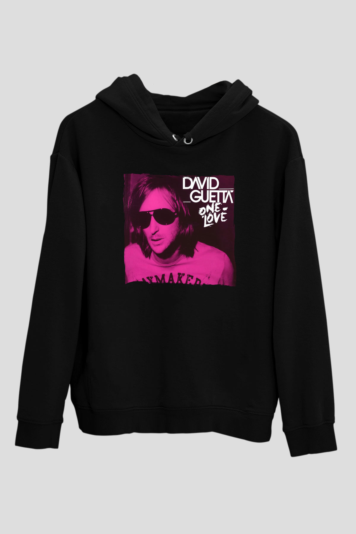 David Guetta Siyah Unisex Kapüşonlu Sweatshirt