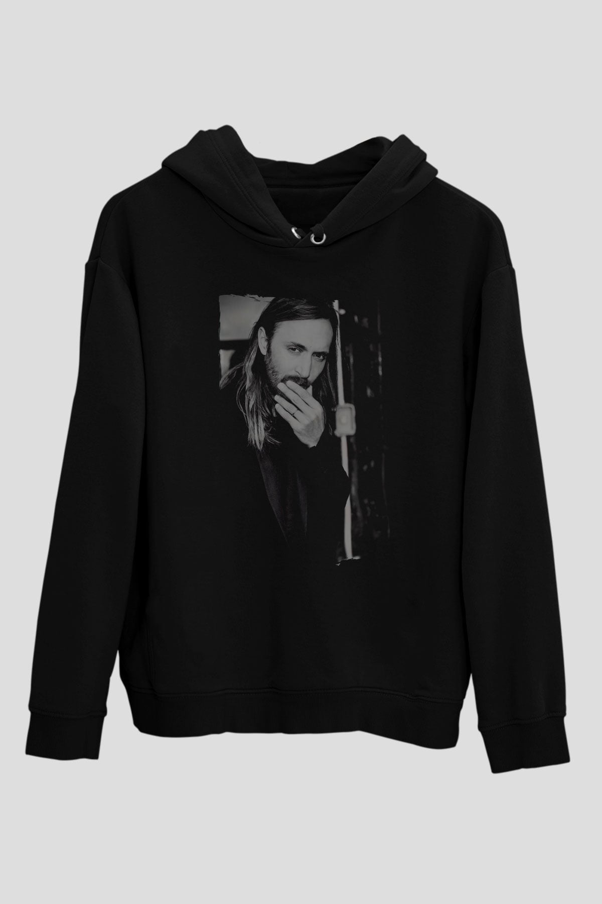 David Guetta Siyah Unisex Kapüşonlu Sweatshirt