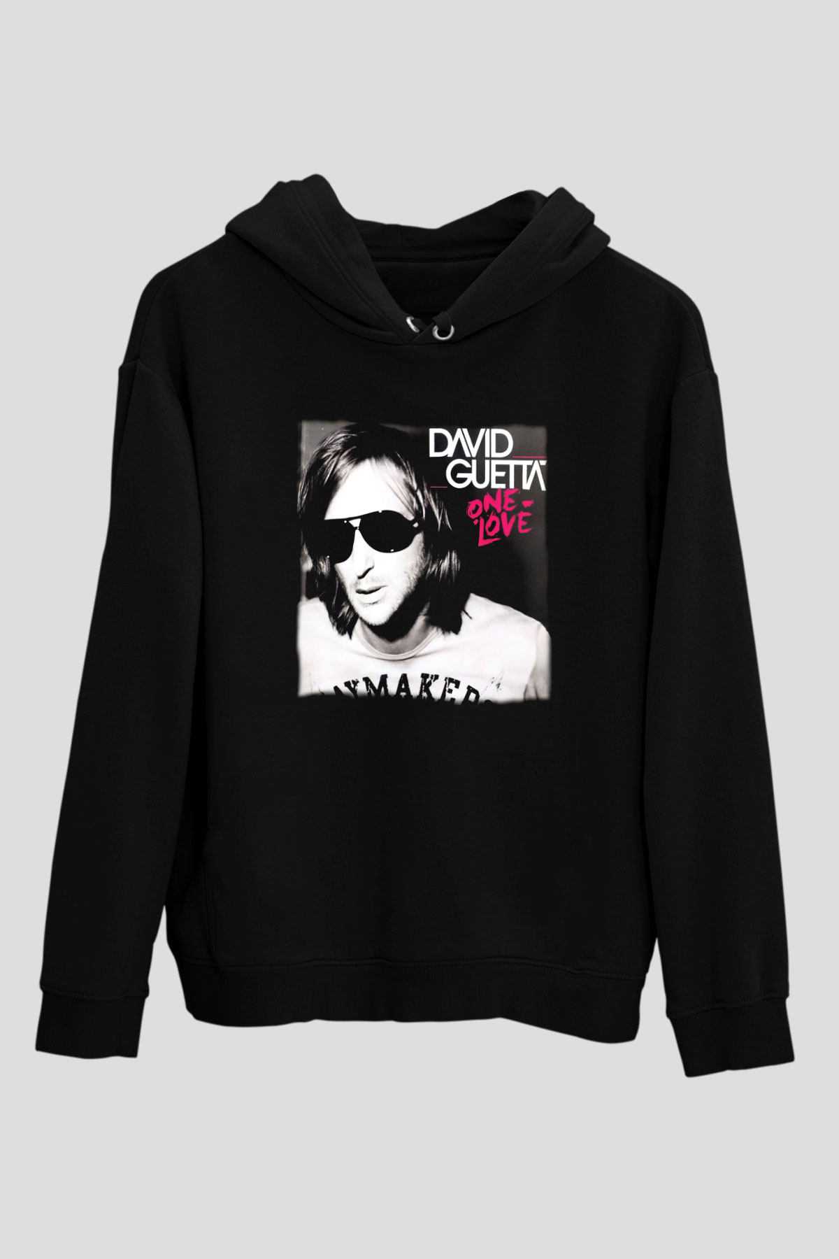 David Guetta Siyah Unisex Kapüşonlu Sweatshirt