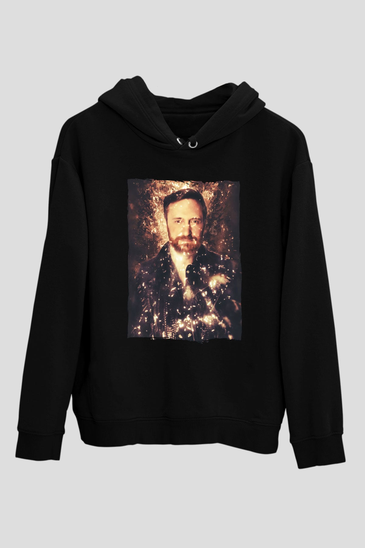 David Guetta Siyah Unisex Kapüşonlu Sweatshirt