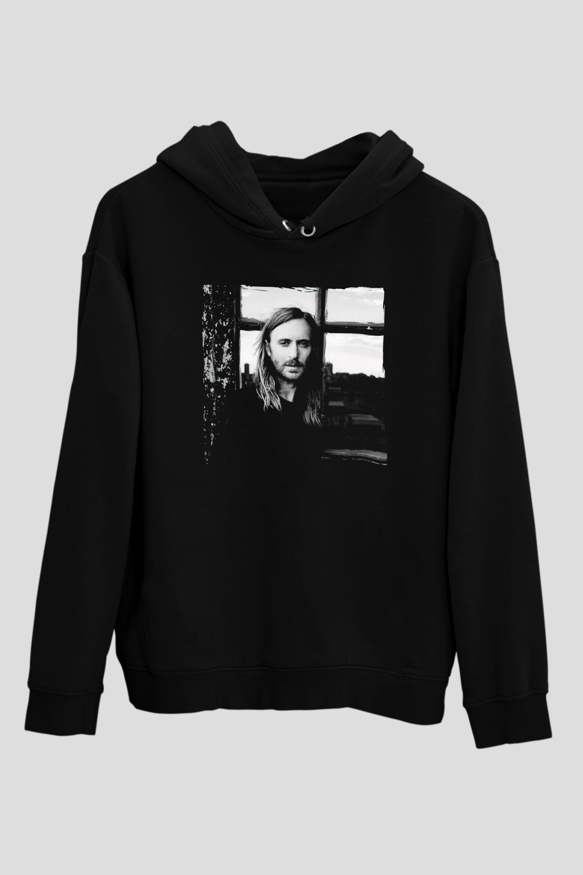 David Guetta Siyah Unisex Kapüşonlu Sweatshirt