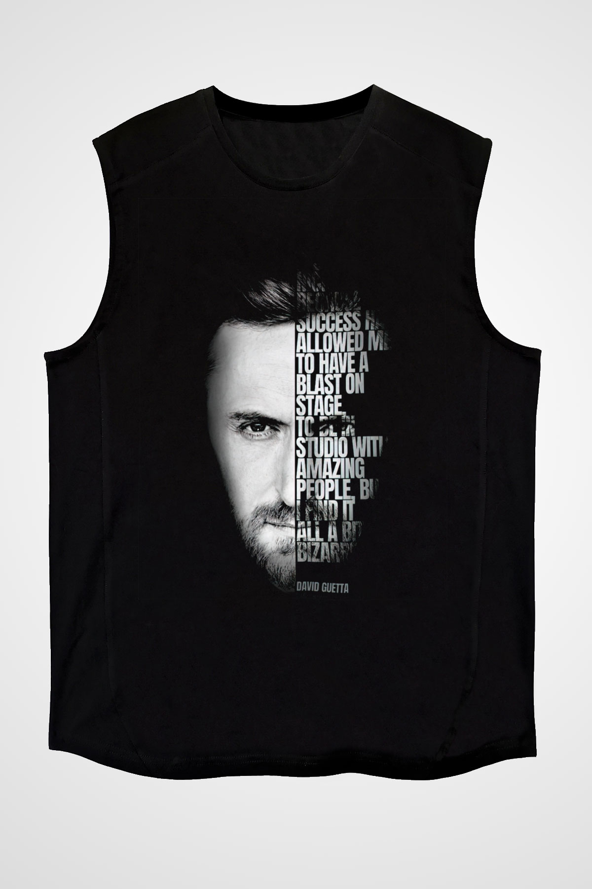David Guetta Siyah Unisex Kolsuz Tişört