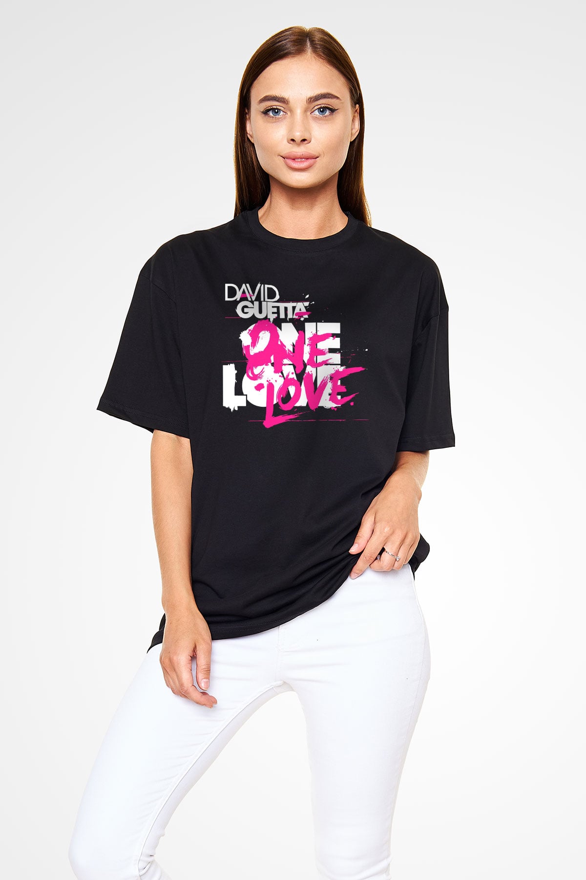 David Guetta Siyah Unisex Oversize Tişört T-Shirt