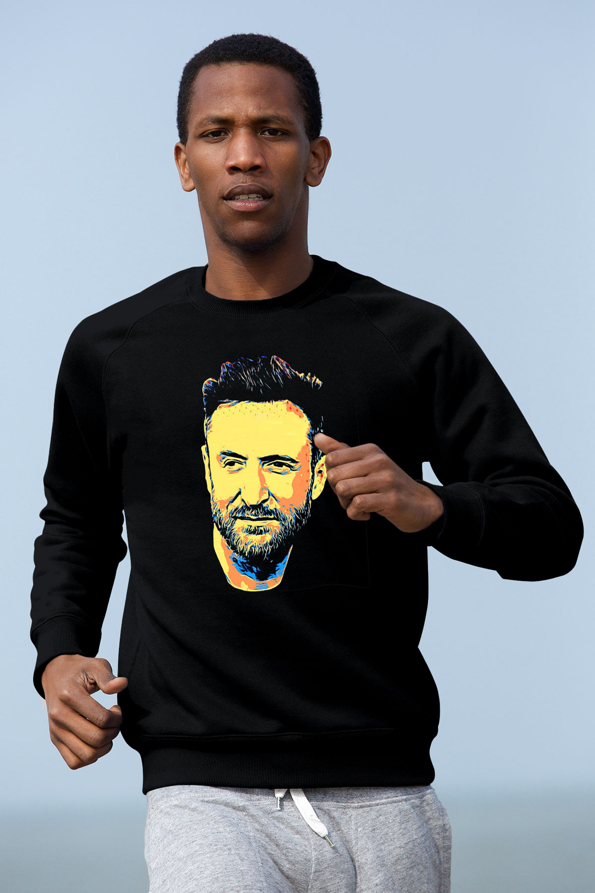 David Guetta Siyah Unisex Sweatshirt