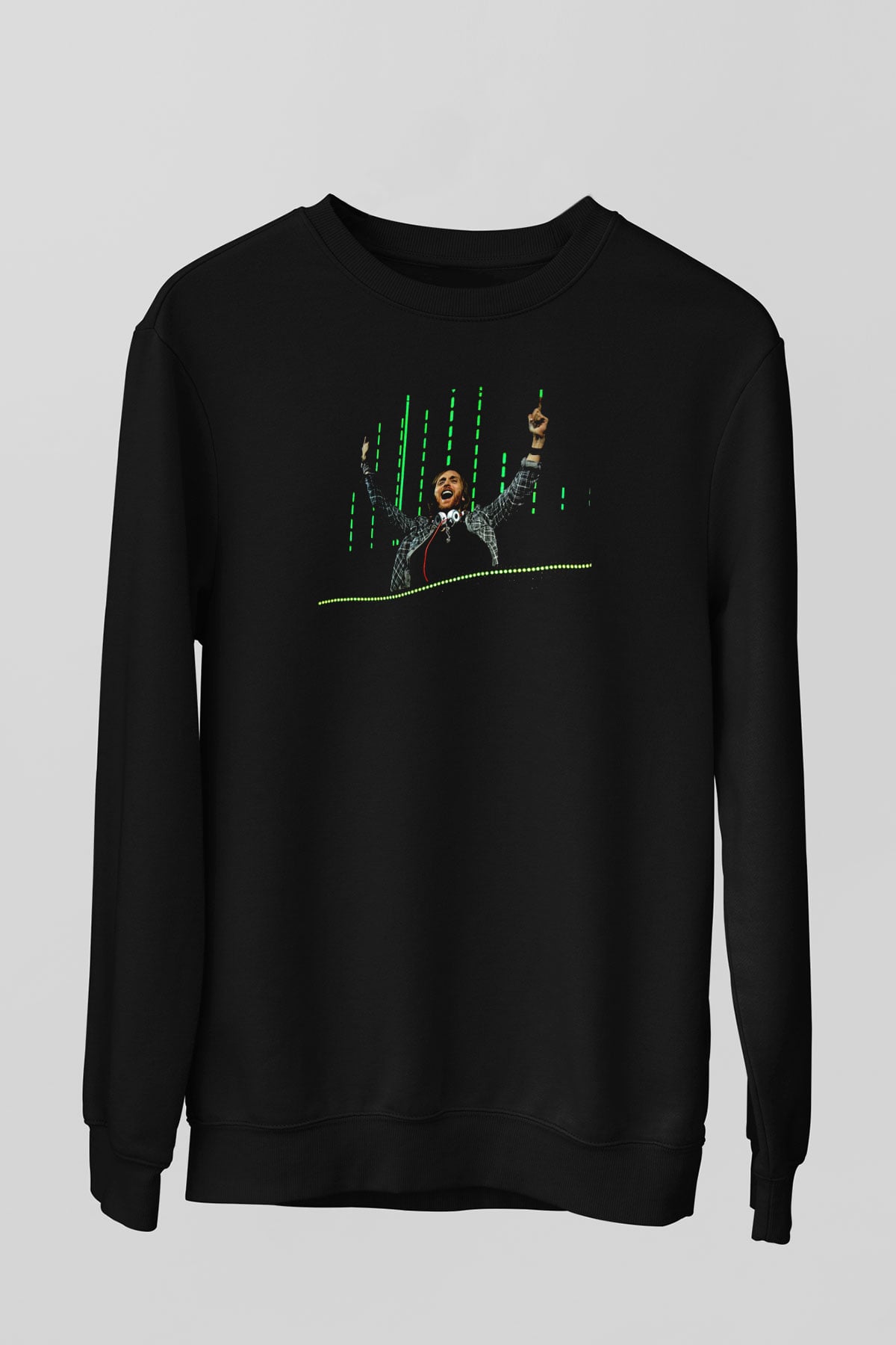 David Guetta Siyah Unisex Sweatshirt