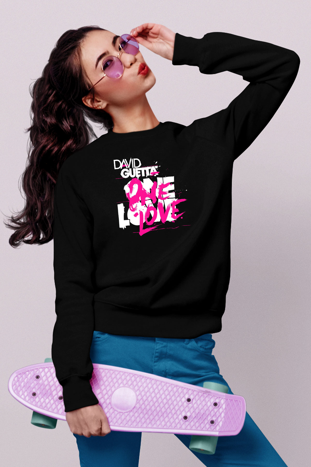 David Guetta Siyah Unisex Sweatshirt