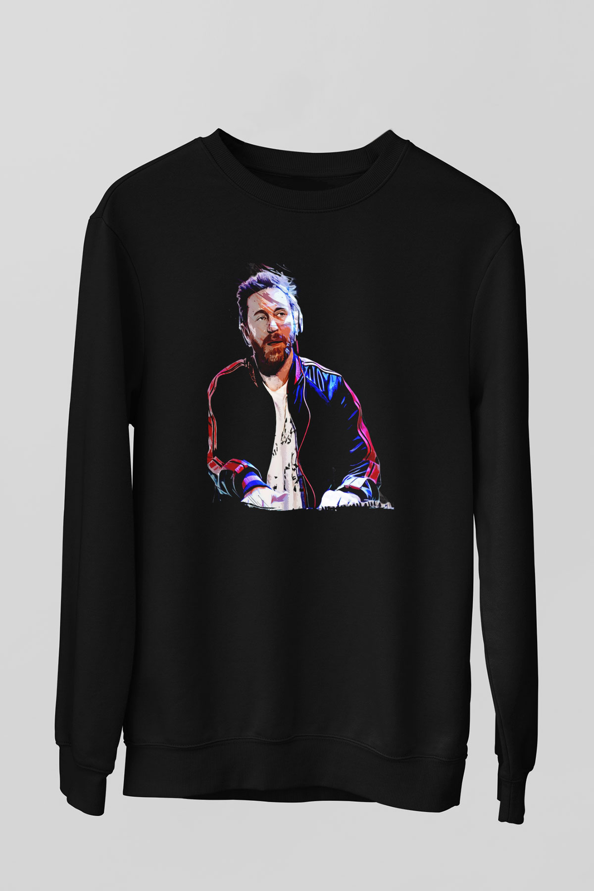 David Guetta Siyah Unisex Sweatshirt