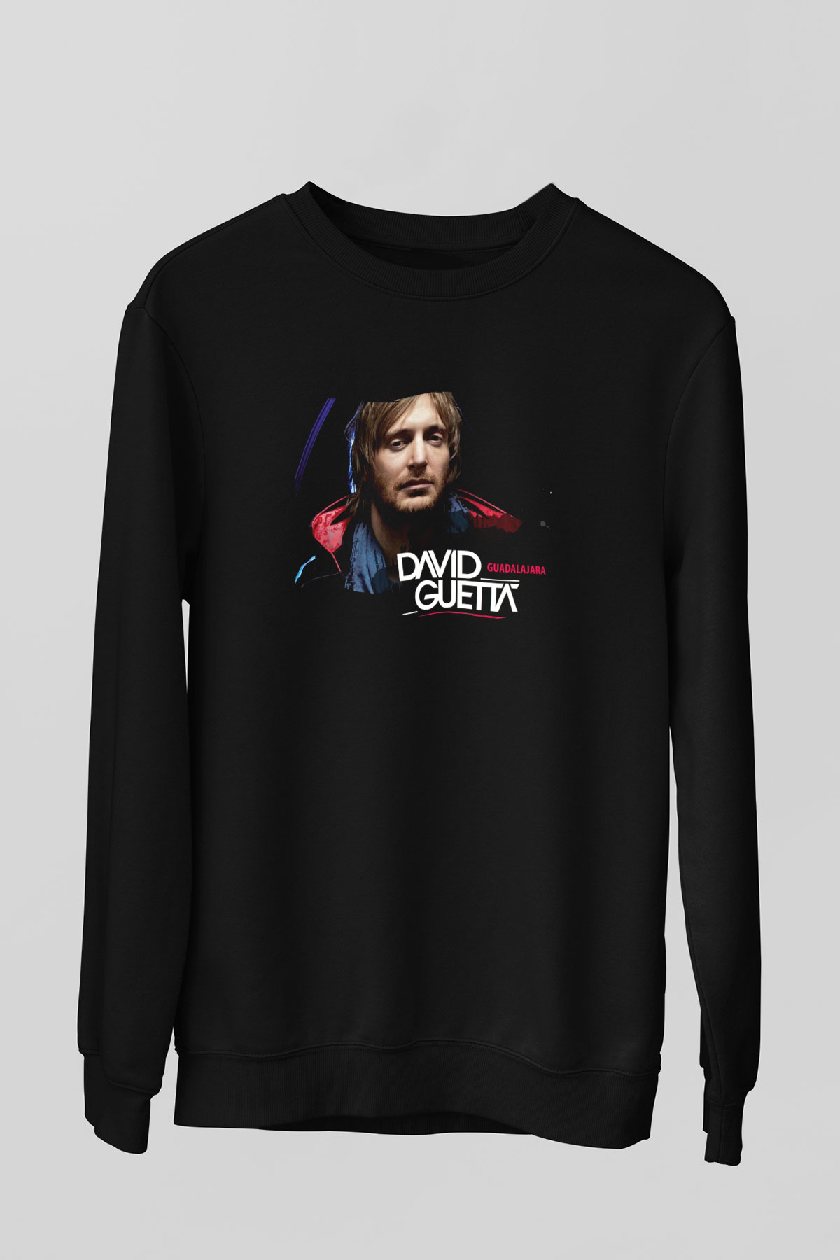 David Guetta Siyah Unisex Sweatshirt