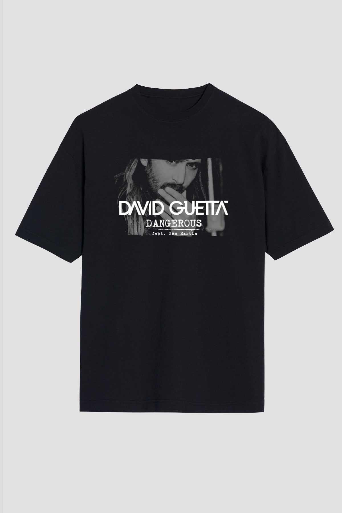 David Guetta Siyah Oversize Tişört Oversize T-shirt - TişörtFabrikası