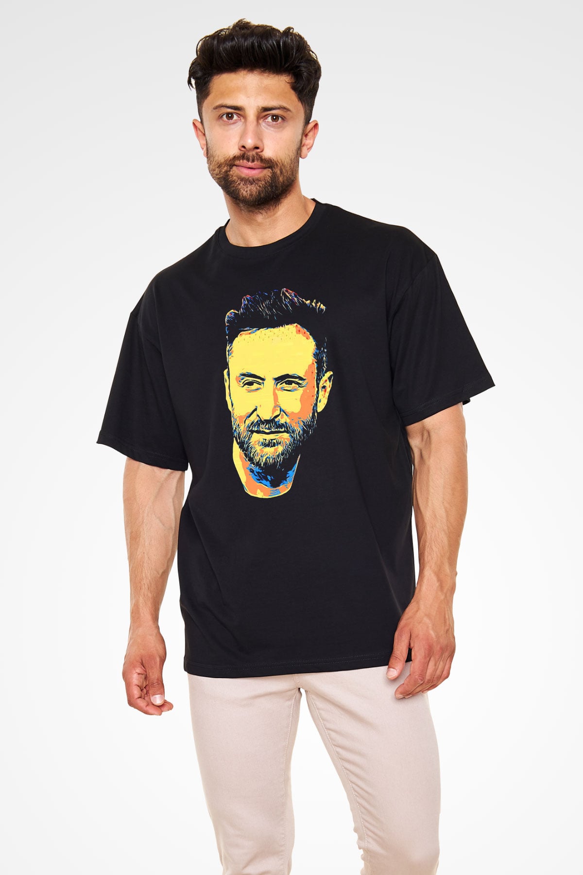 David Guetta Siyah Oversize Tişört Oversize T-shirt - TişörtFabrikası