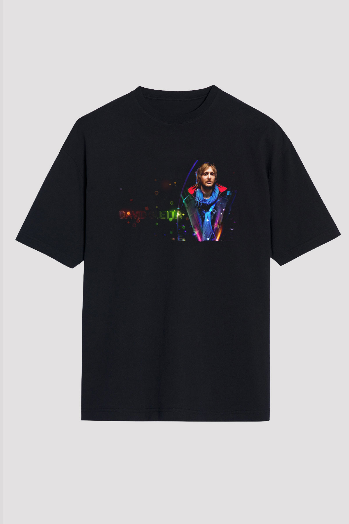 David Guetta Siyah Oversize Tişört Oversize T-shirt - TişörtFabrikası