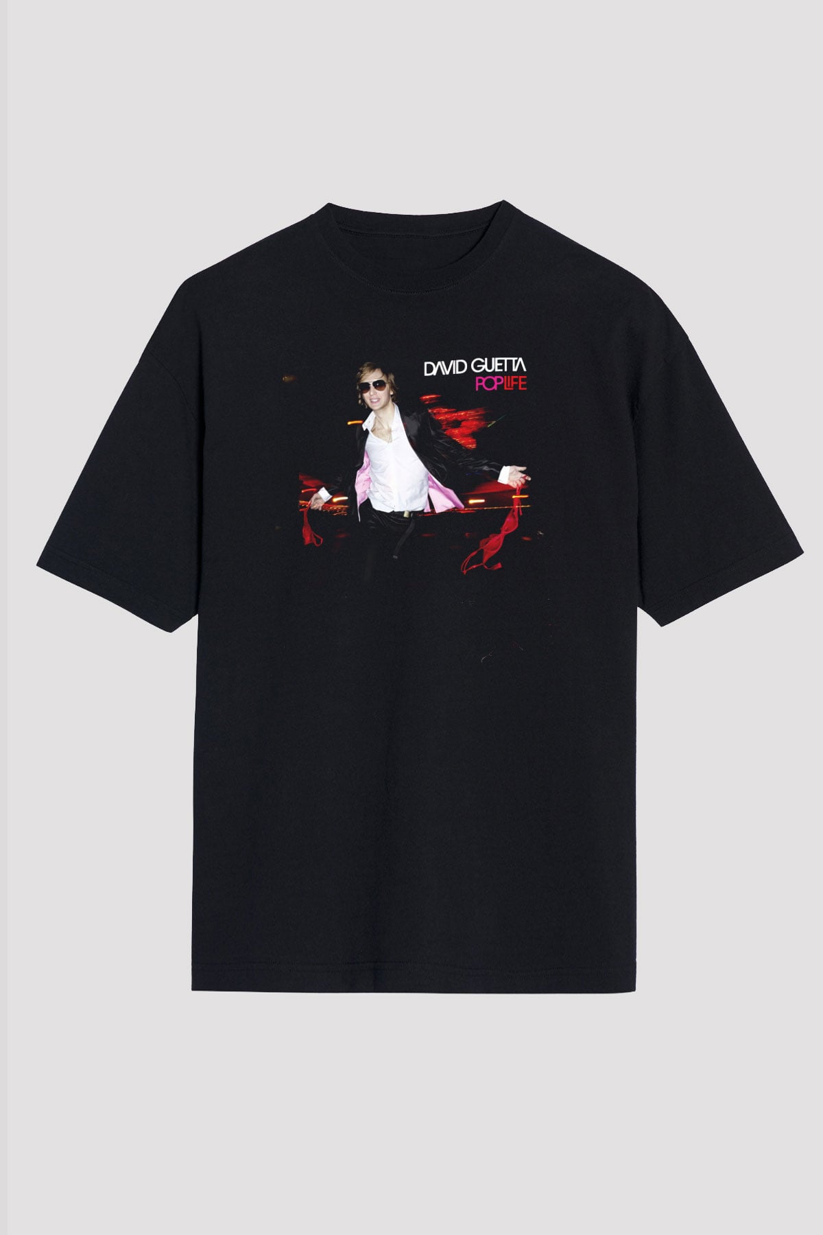 David Guetta Siyah Oversize Tişört Oversize T-shirt - TişörtFabrikası