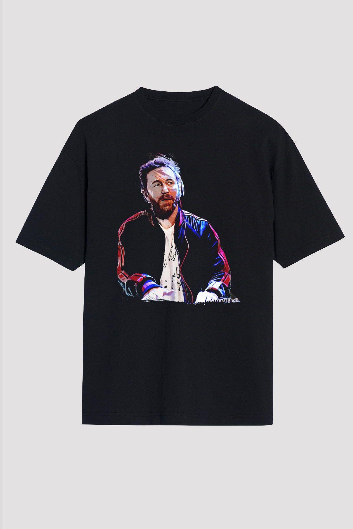 David Guetta Siyah Oversize Tişört Oversize T-shirt - TişörtFabrikası