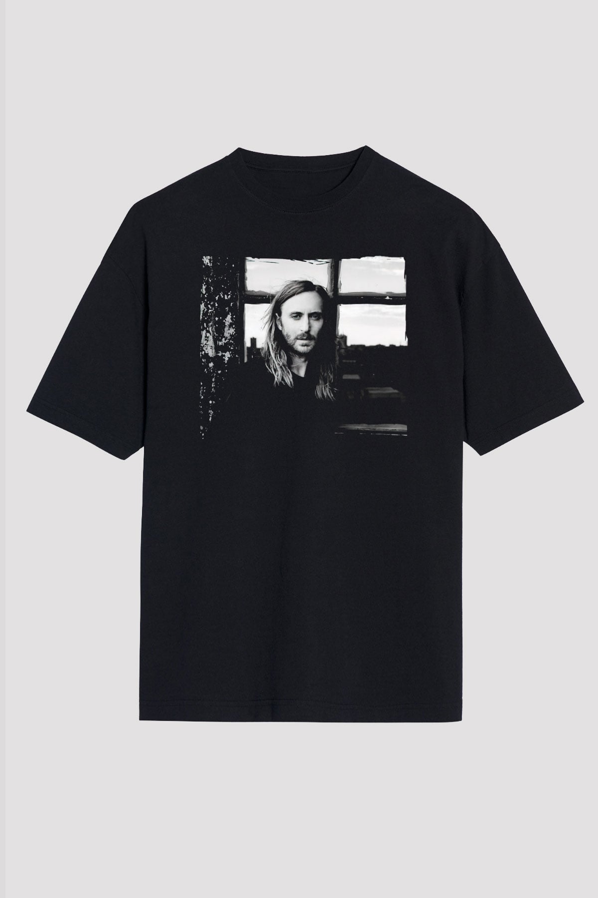 David Guetta Siyah Oversize Tişört Oversize T-shirt - TişörtFabrikası