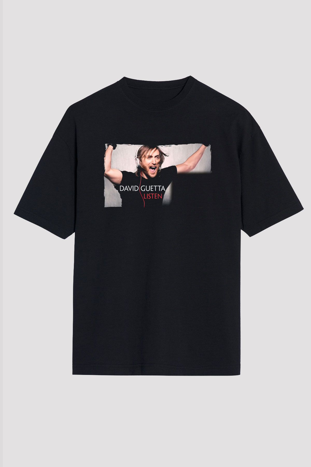 David Guetta Siyah Oversize Tişört Oversize T-shirt - TişörtFabrikası