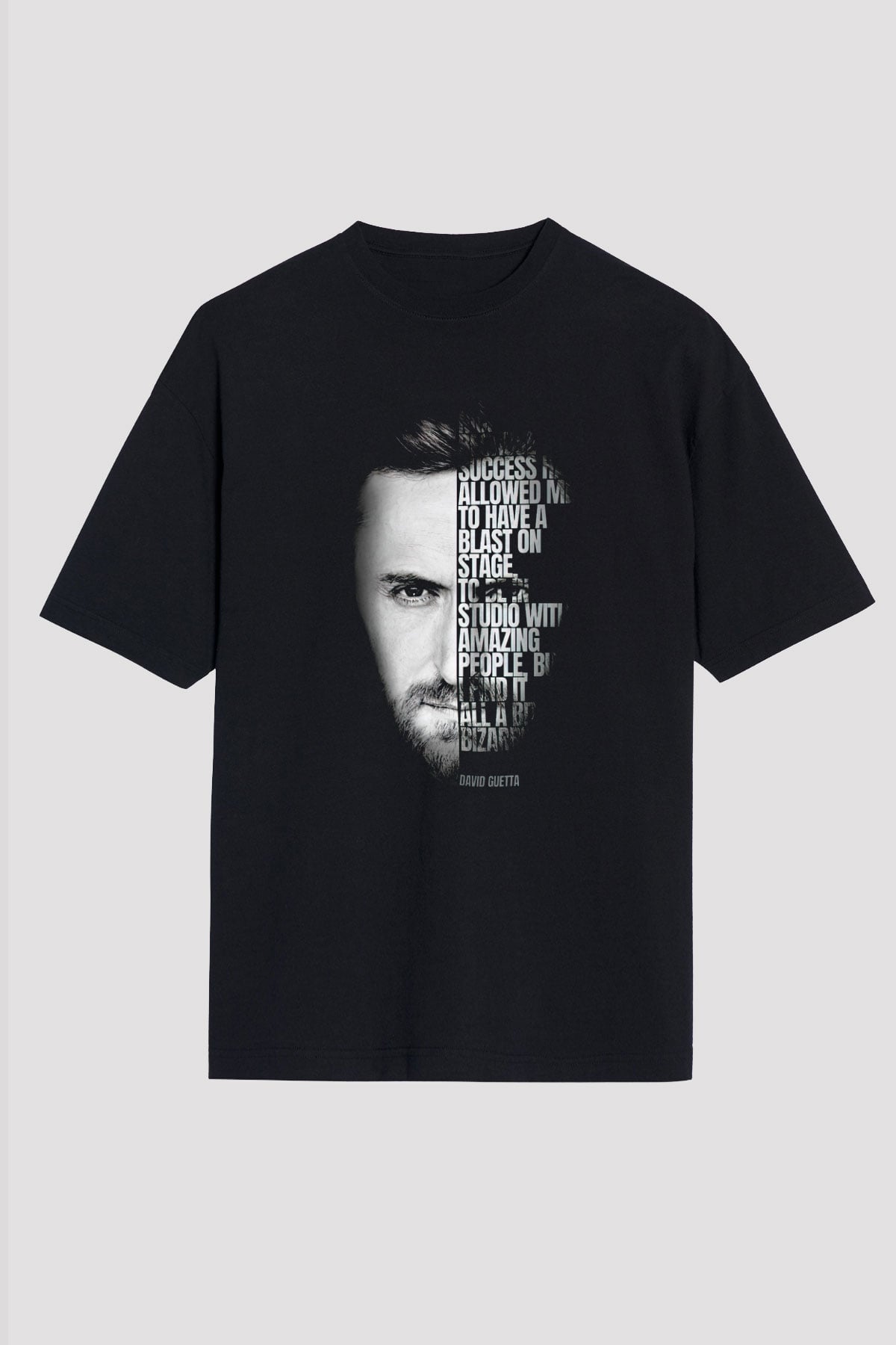 David Guetta Siyah Oversize Tişört Oversize T-shirt - TişörtFabrikası